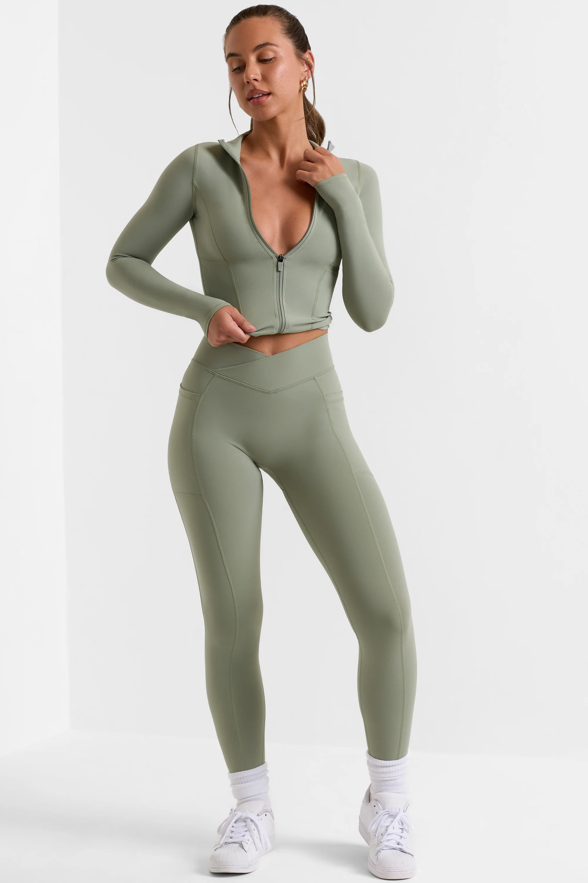 Soft Active Full-Length Leggings in Bamboo Green - Image 5