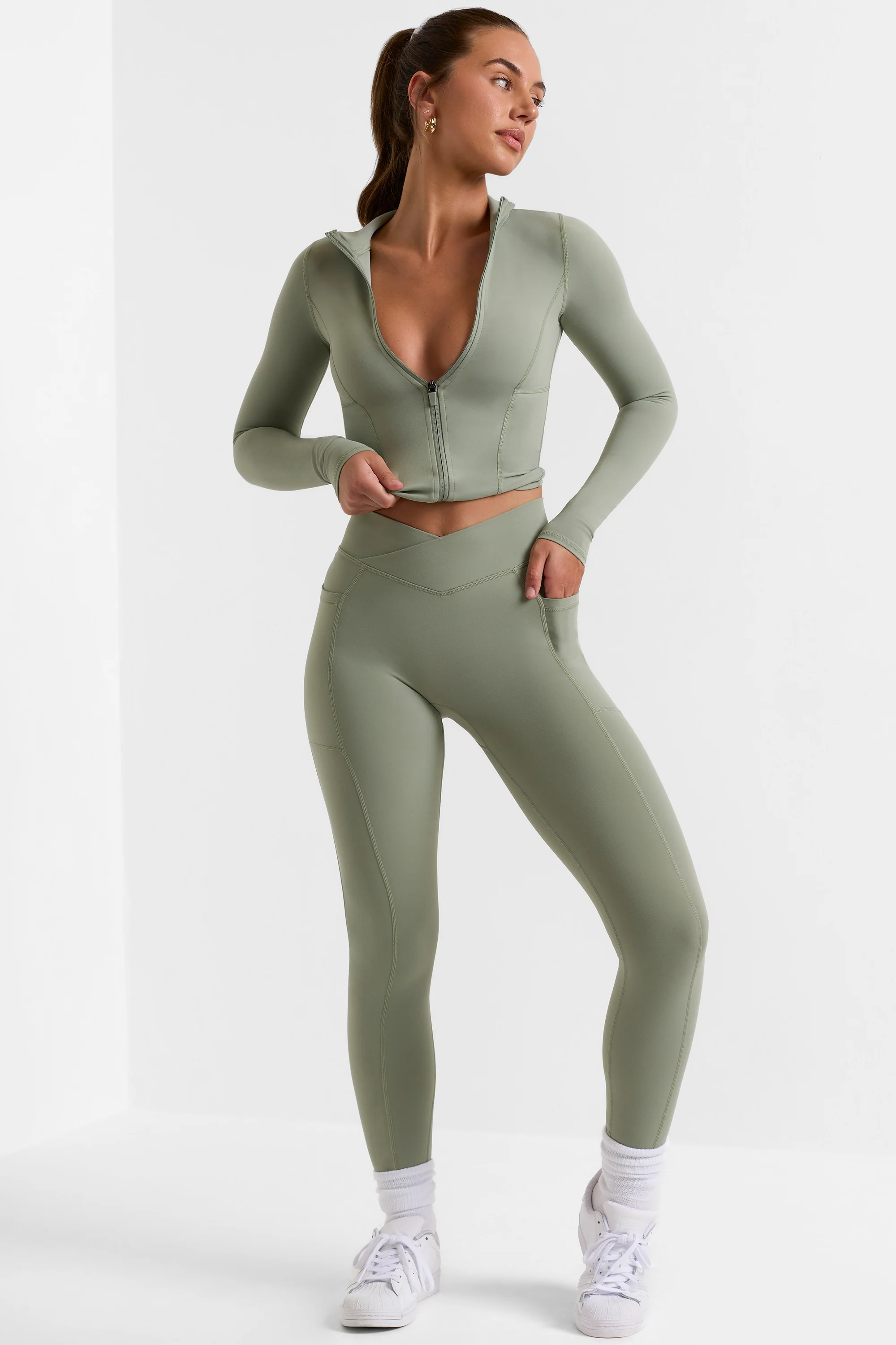 Soft Active Full-Length Leggings in Bamboo Green - Image 7