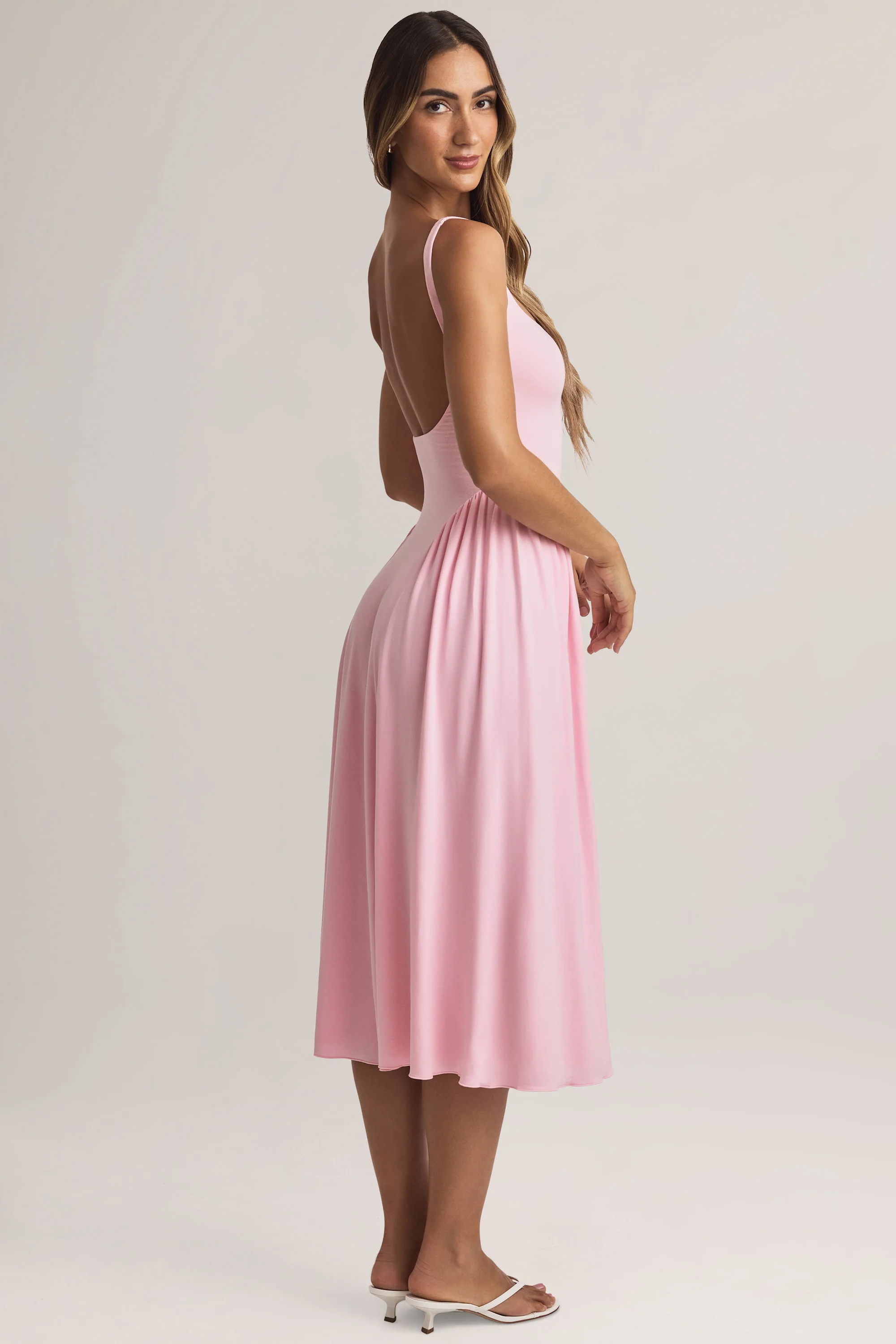 Modal A-Line Midaxi Dress in Pastel Pink - Image 2