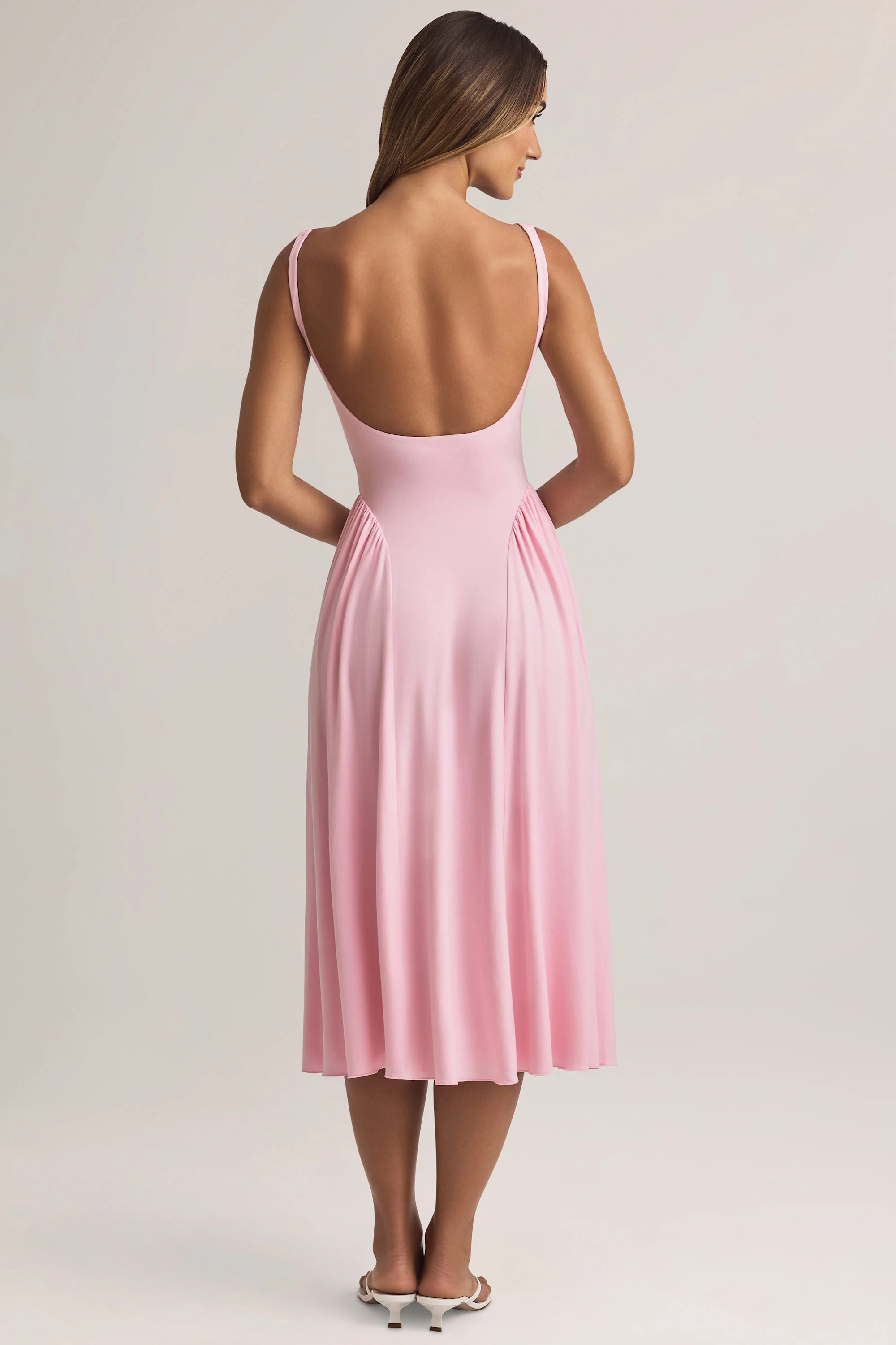 Modal A-Line Midaxi Dress in Pastel Pink - Image 3