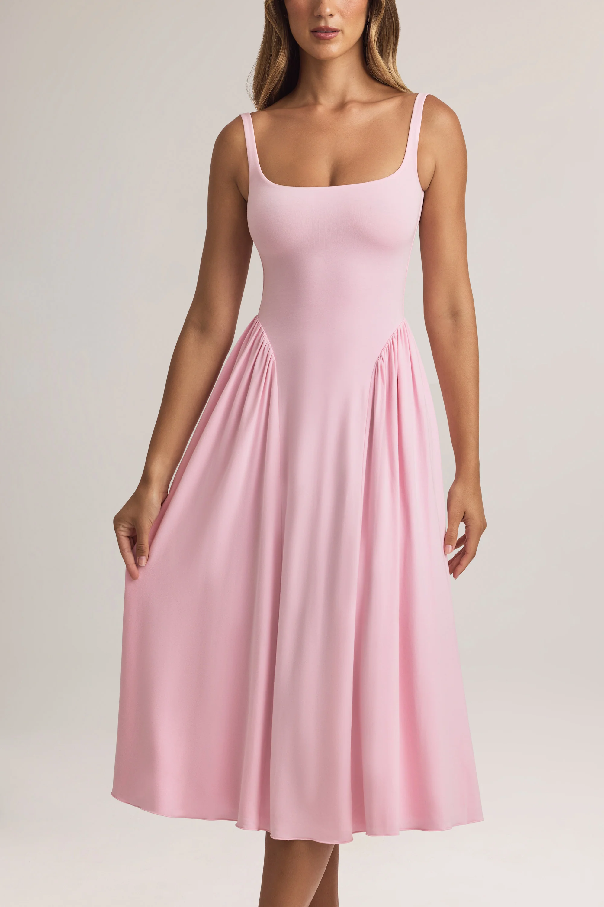 Modal A-Line Midaxi Dress in Pastel Pink - Image 4
