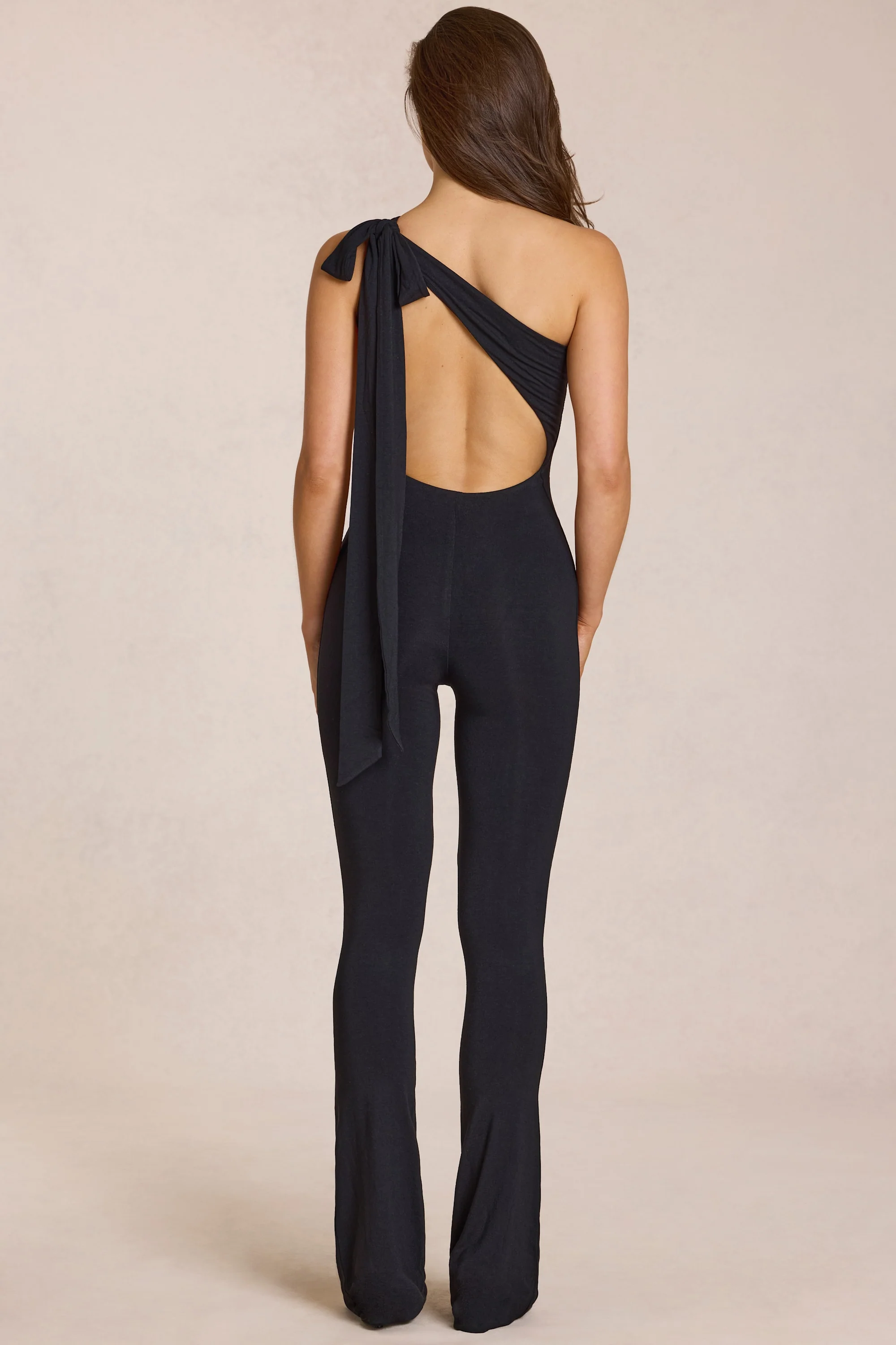 Modal One-Shoulder Jumpsuit in Black - Image 3