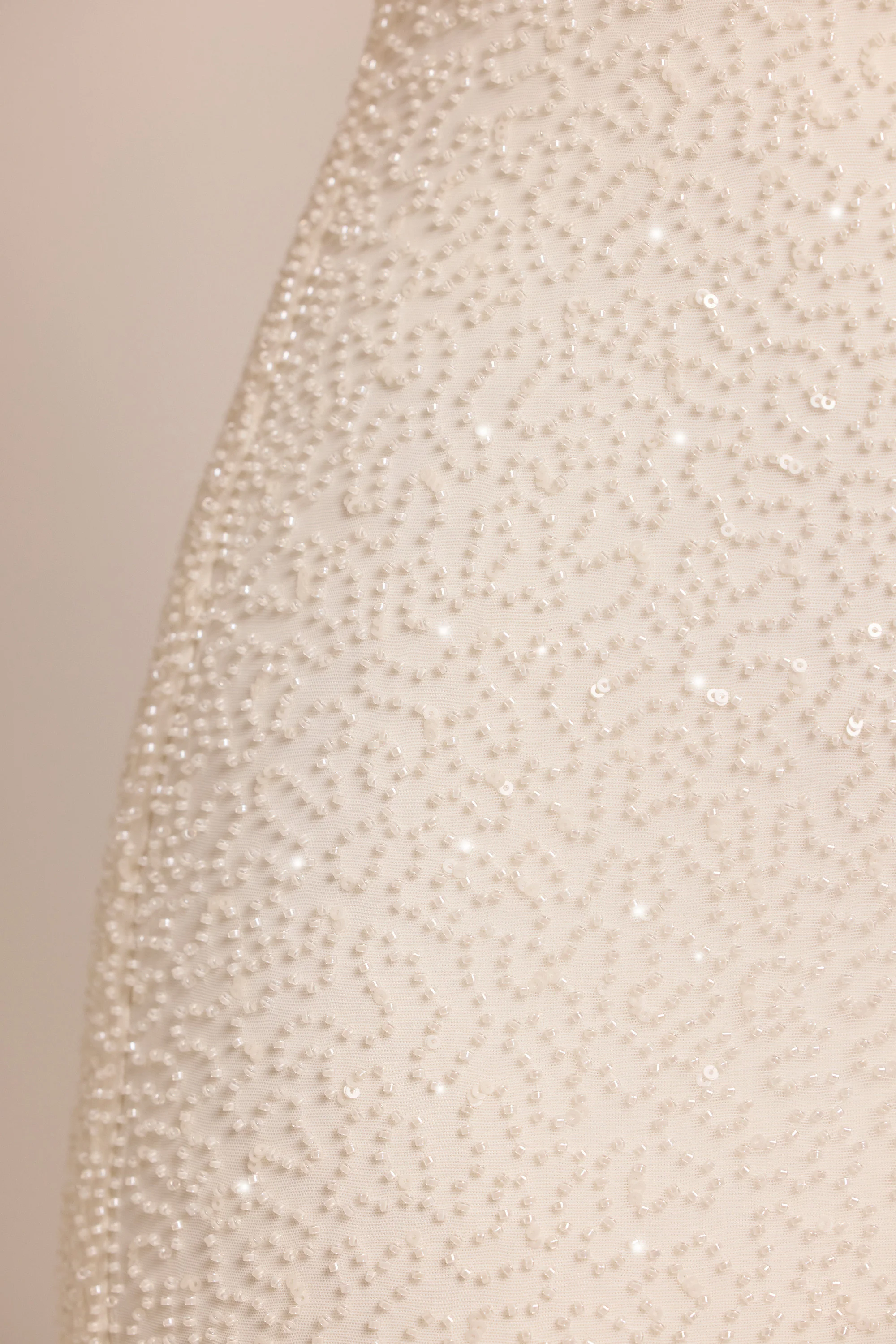 Embellished Square Neck Mini Dress in White - Image 4