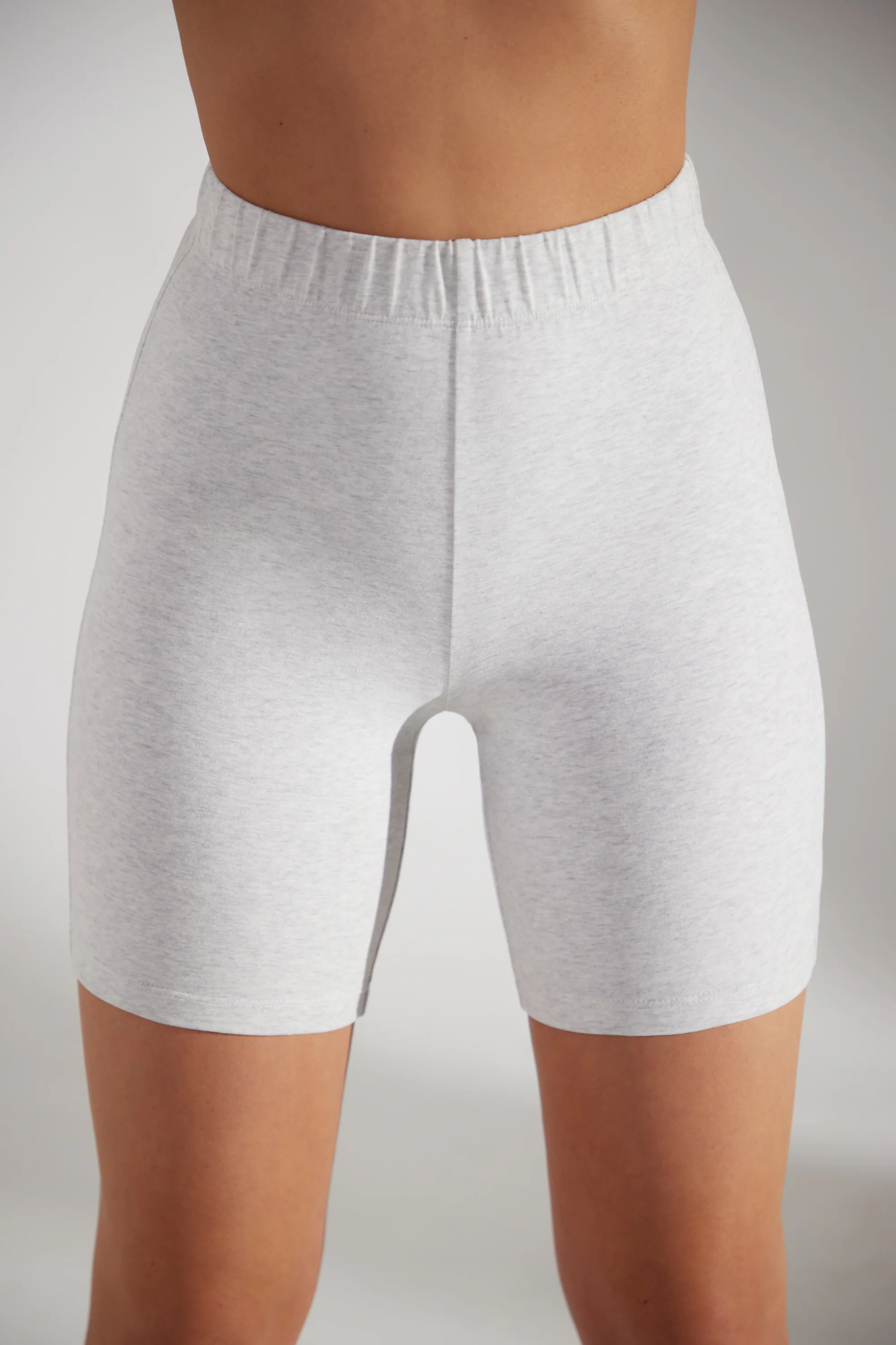 Soft Cotton Biker Shorts in Grey - Image 4
