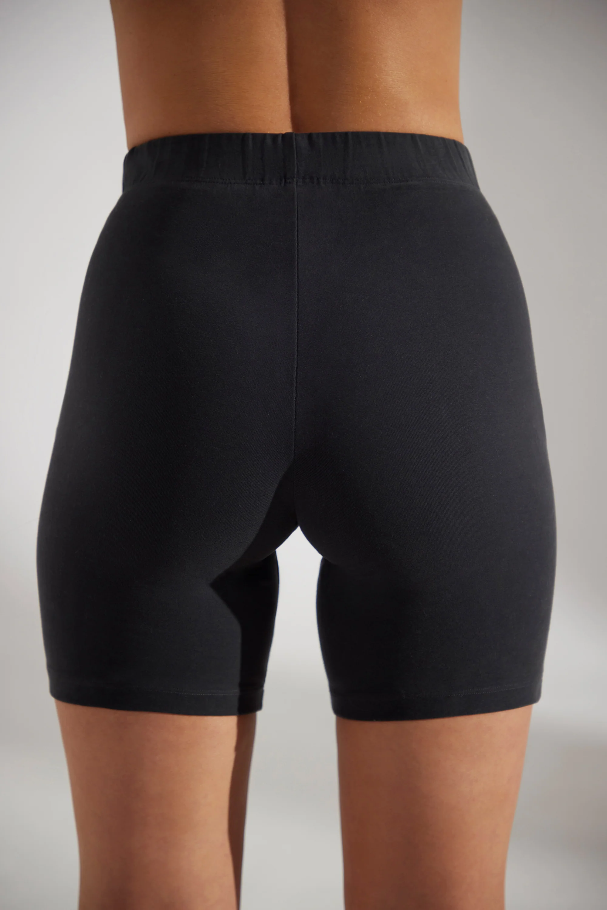 Soft Cotton Biker Shorts in Black - Image 3