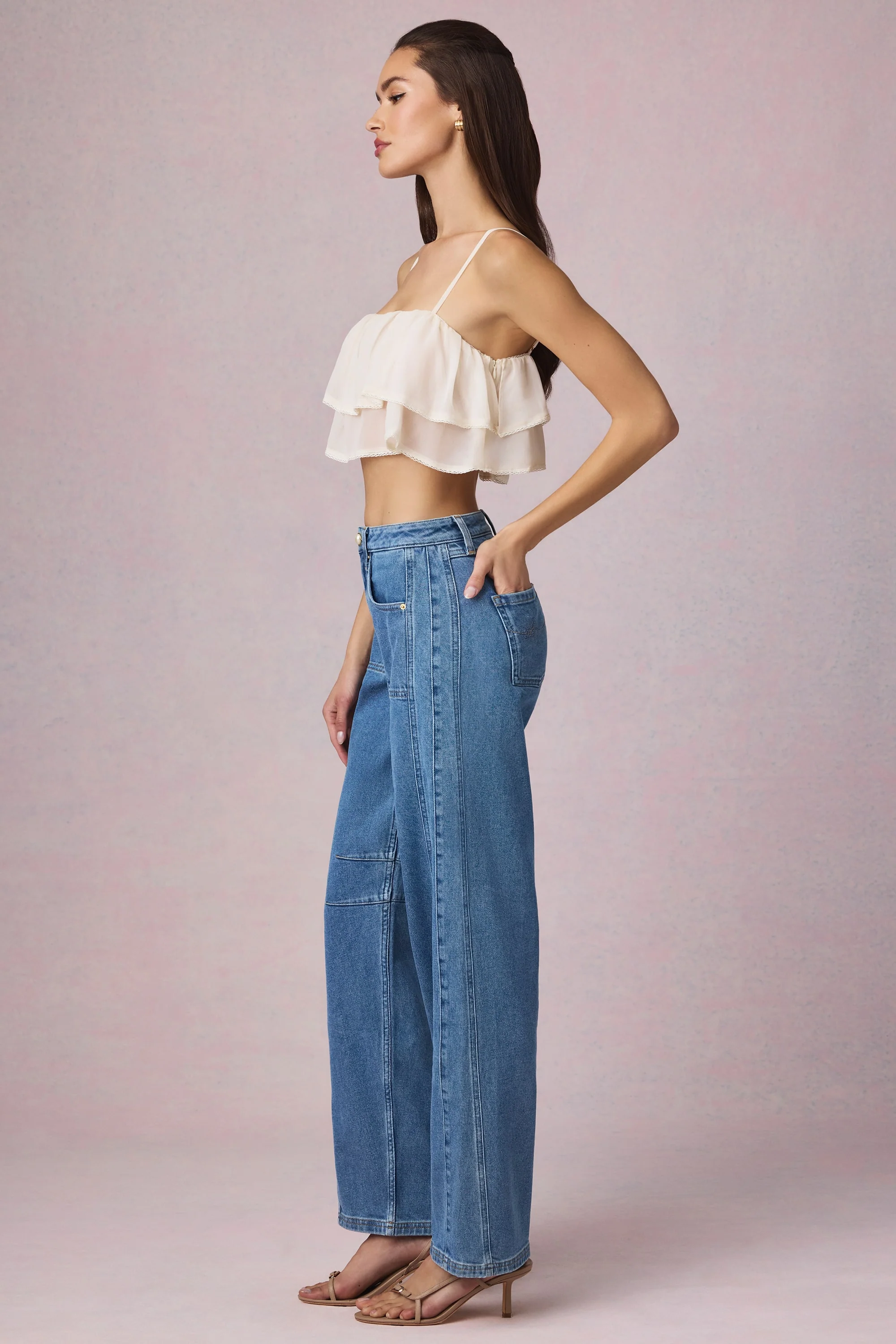 Mid-Rise Barrel-Leg Jeans in Mid-Blue Wash - Image 6