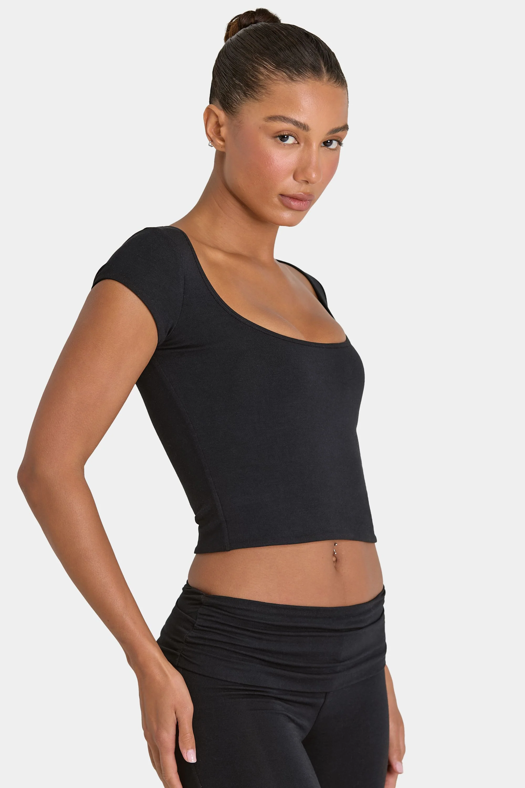 ButterCloud™ Crop Top in Black - Image 3