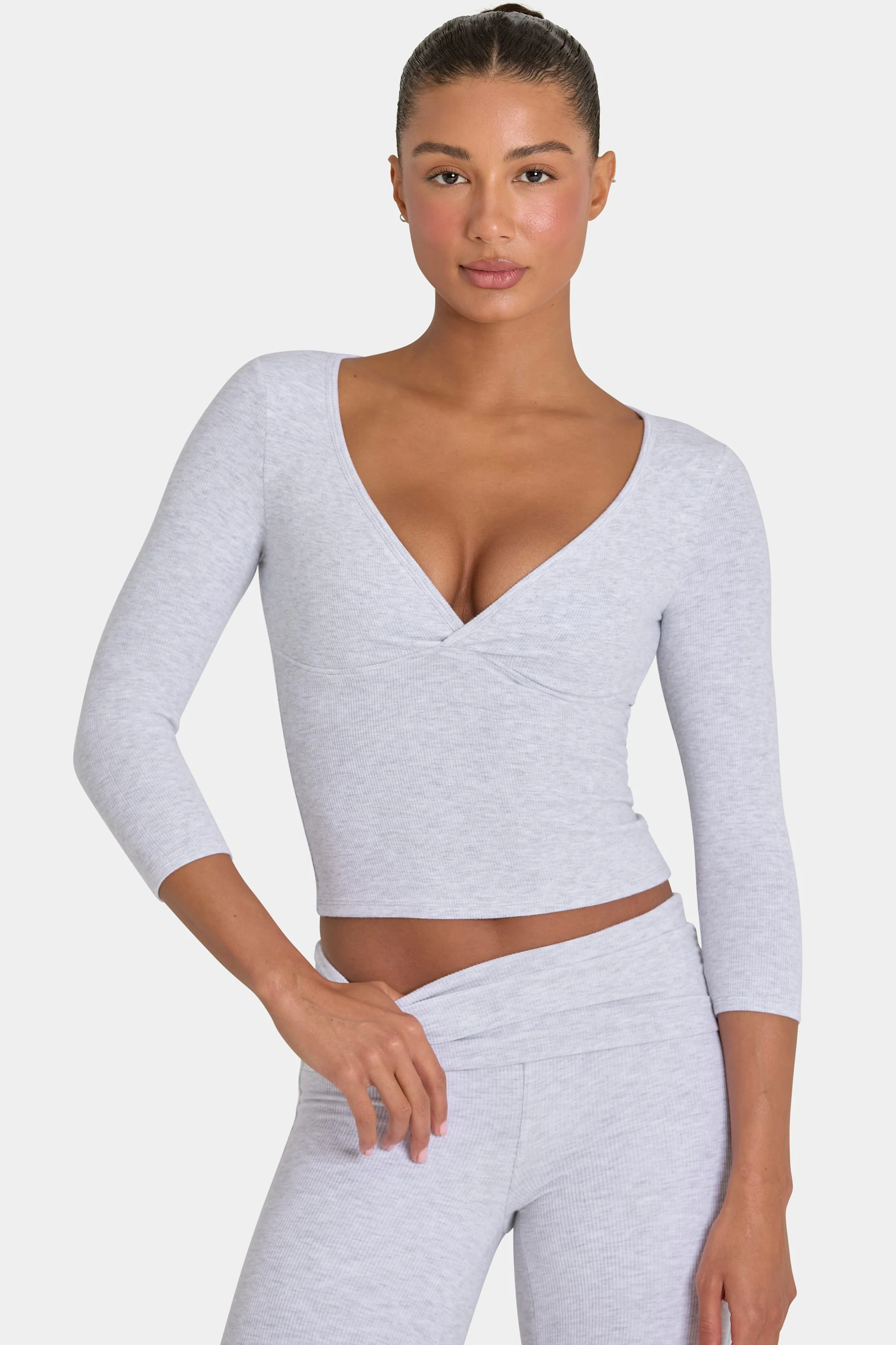 ButterCloud™ Crop Top in Grey Marl