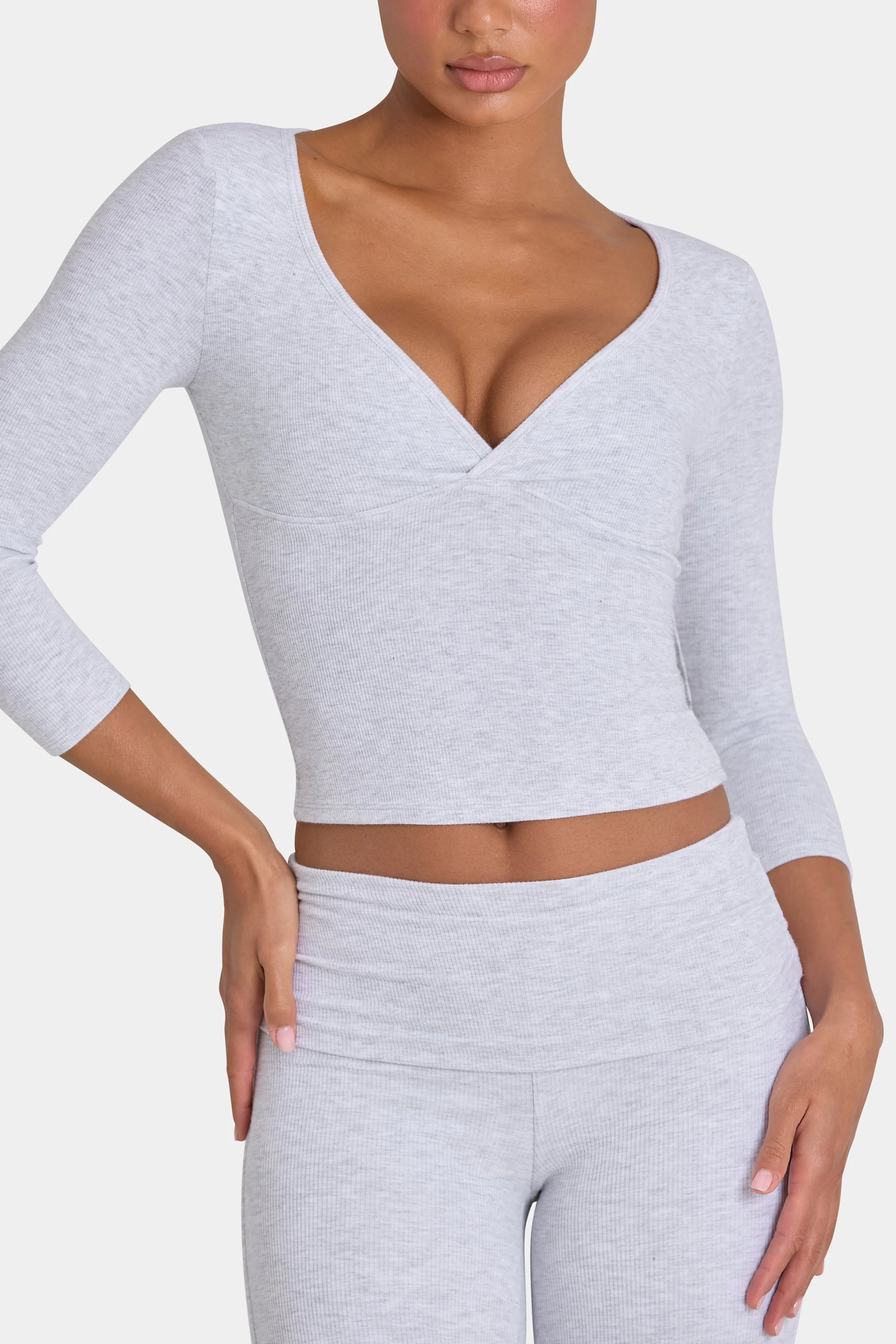 ButterCloud™ Crop Top in Grey Marl - Image 4