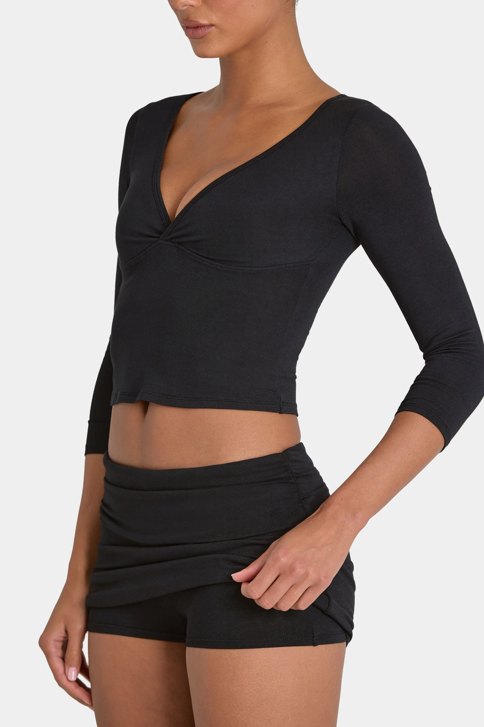 ButterCloud™ Mid-Rise Skort in Black - Image 2