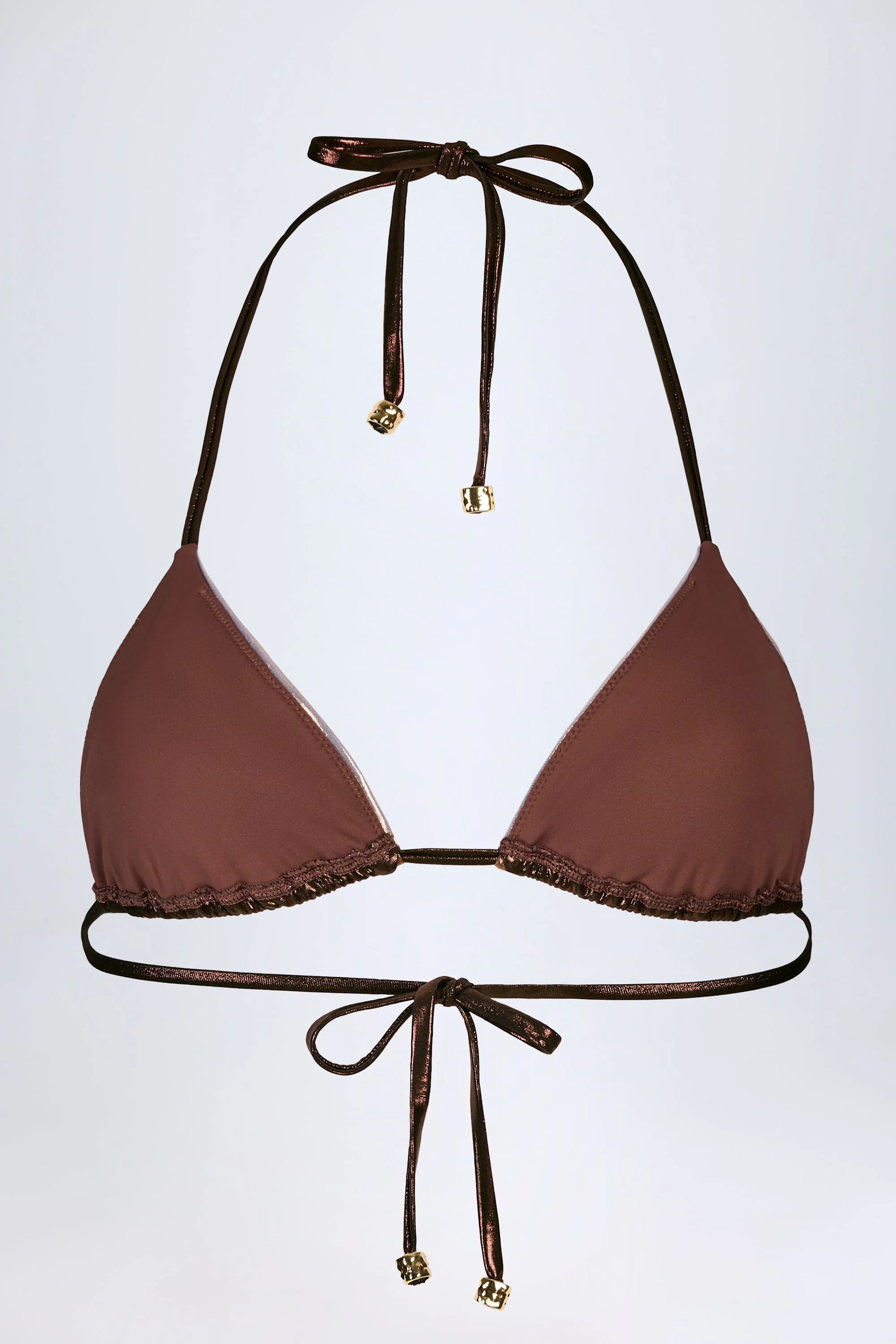 Panelled Bikini Bra in Bronze Gold - Image 5