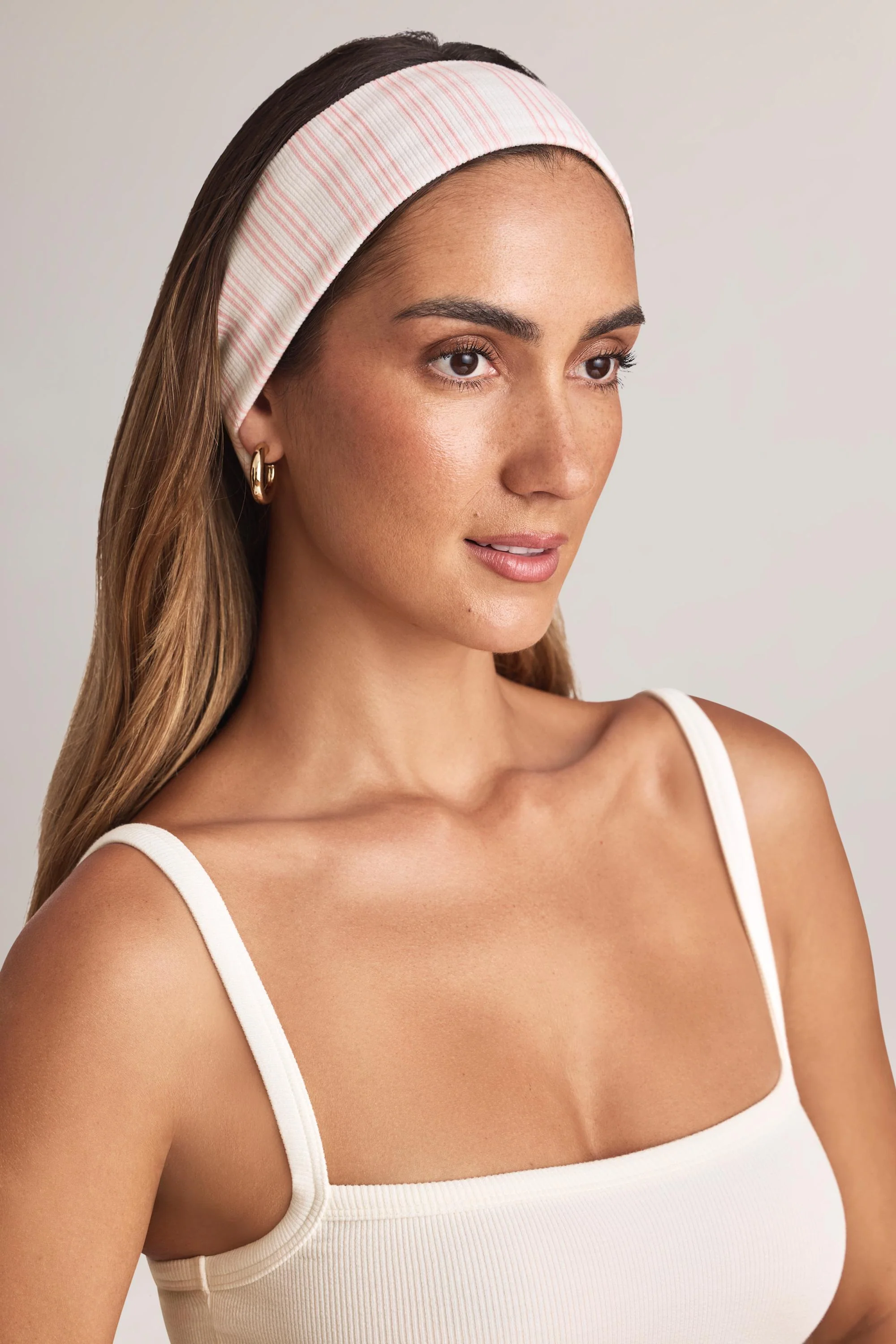 Modal Ribbed Headband in Stripe Print - Image 2