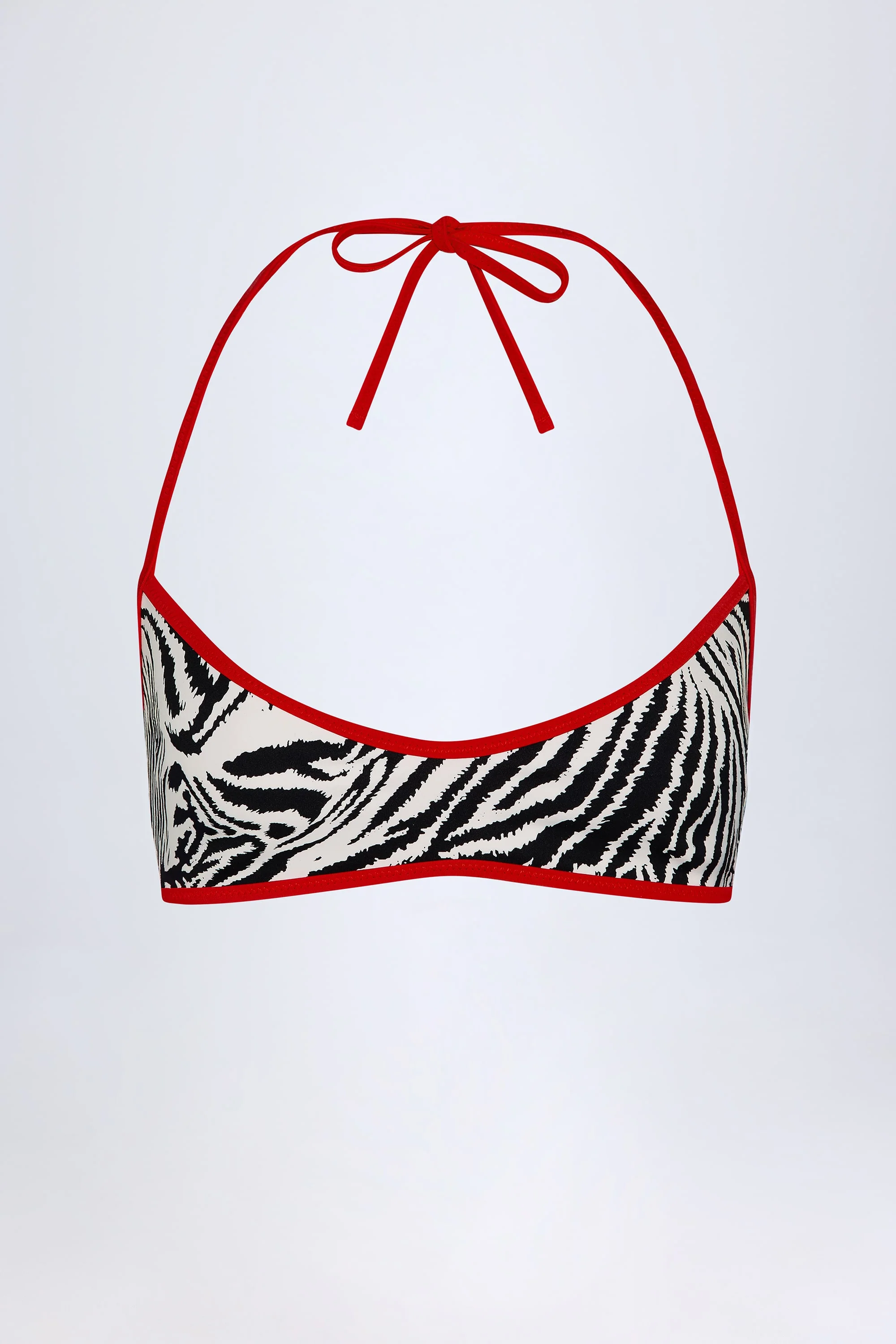Reversible Halterneck Bikini Top in Zebra Print - Image 5