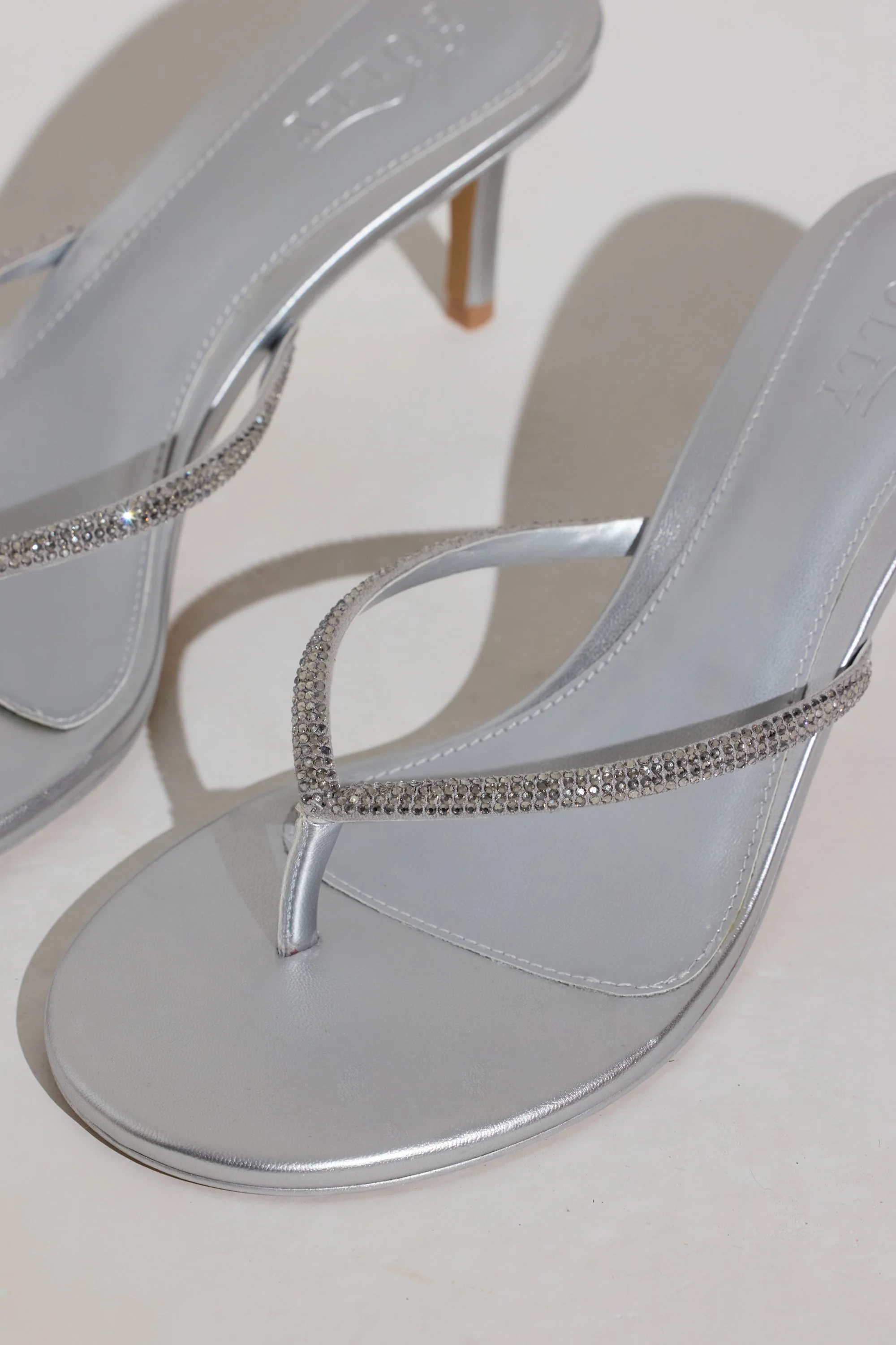 Heeled Sandal in Silver - Image 2