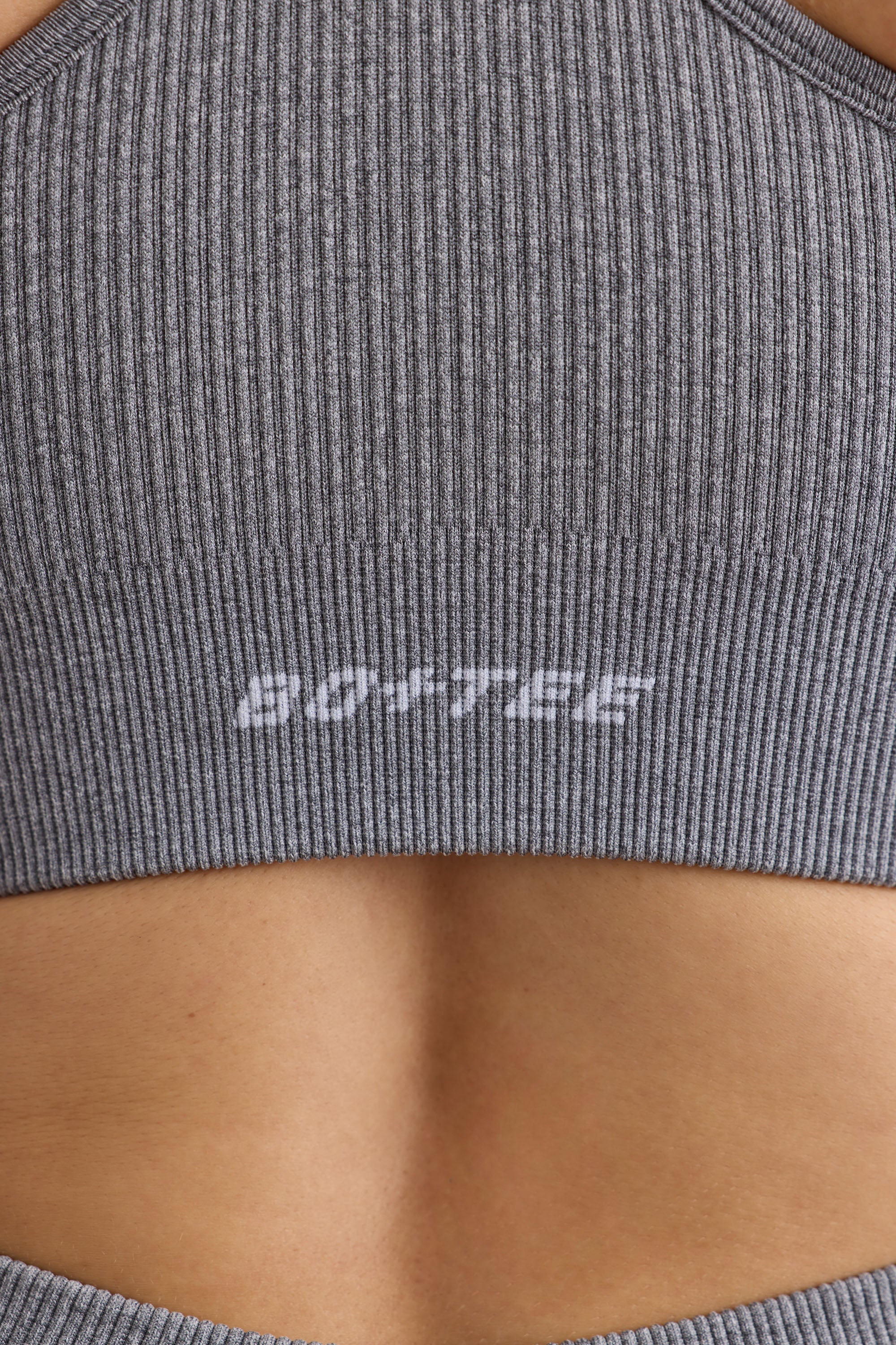 FlexiRib Wide Strap Sports Bra in Grey Melange - Image 6