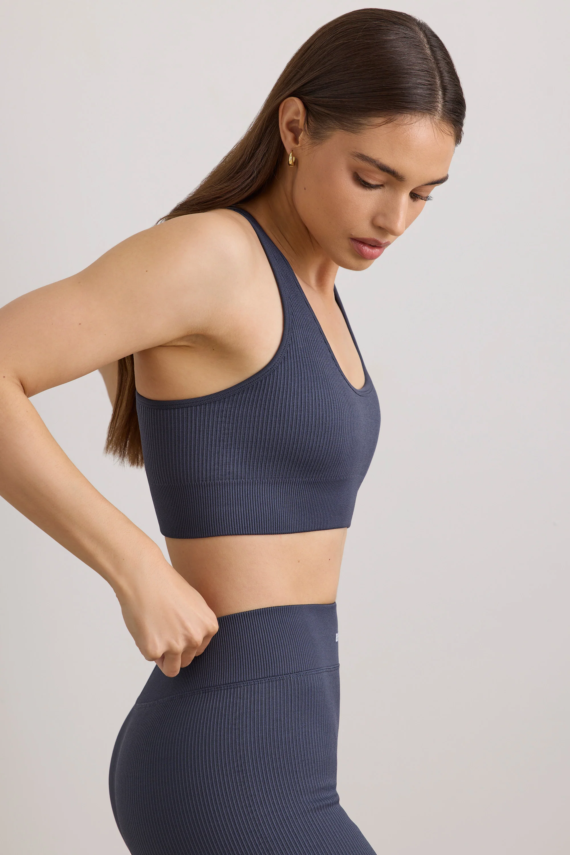 FlexiRib Racerback Sports Bra in Indigo Slate - Image 2