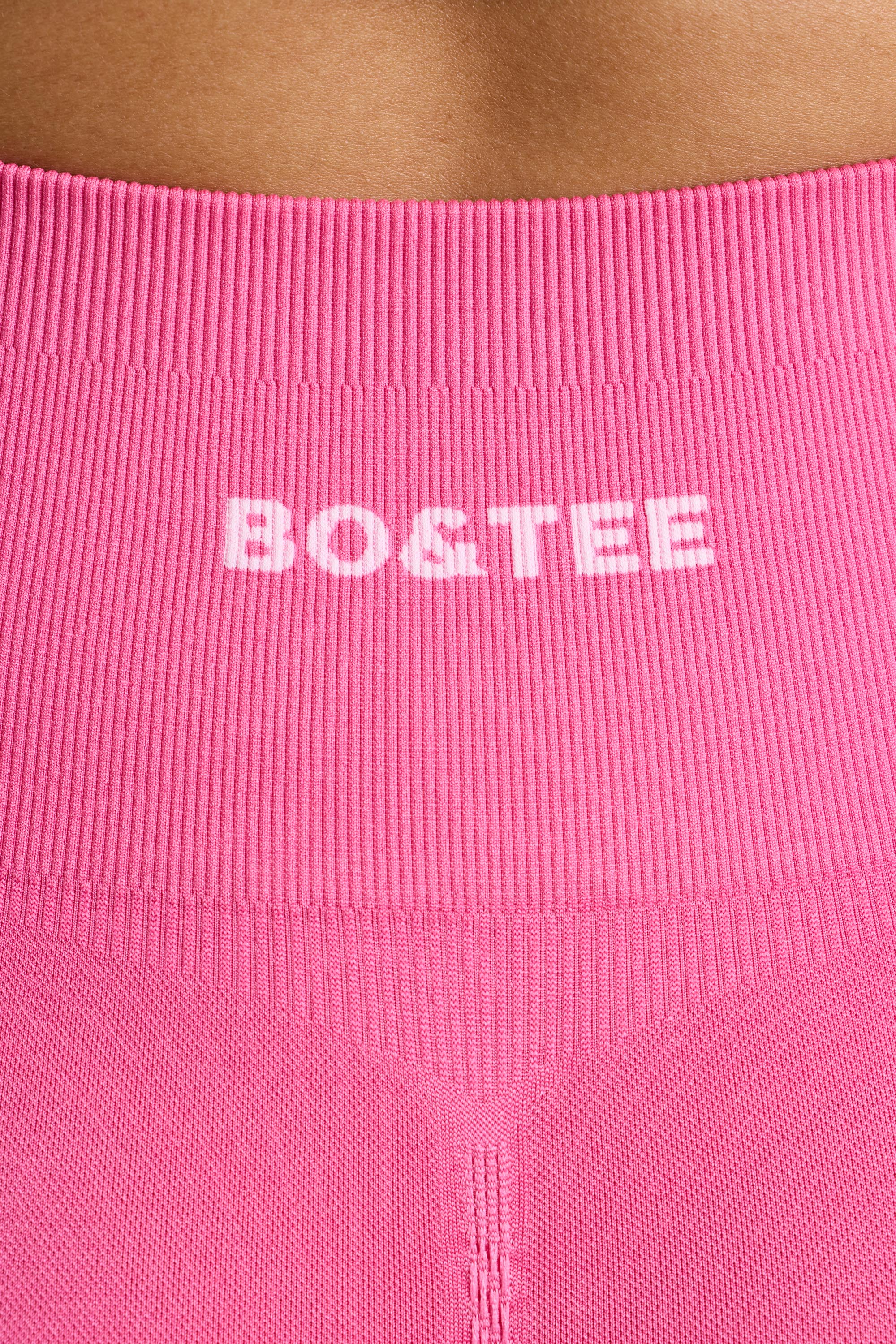 Define Luxe High-Waist Mini Shorts in Hot Pink - Image 4