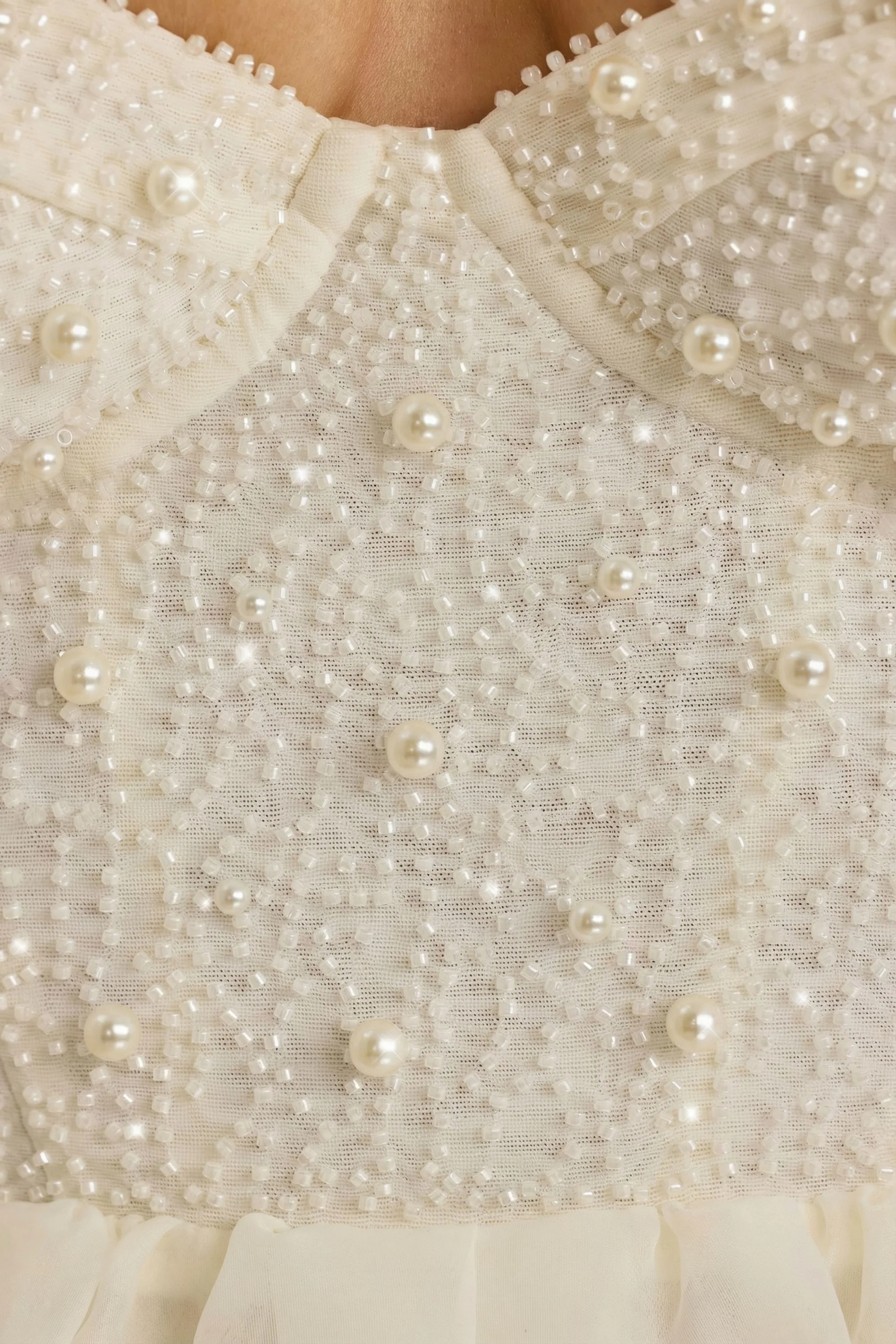 Embellished Corset Gown in White - Image 5