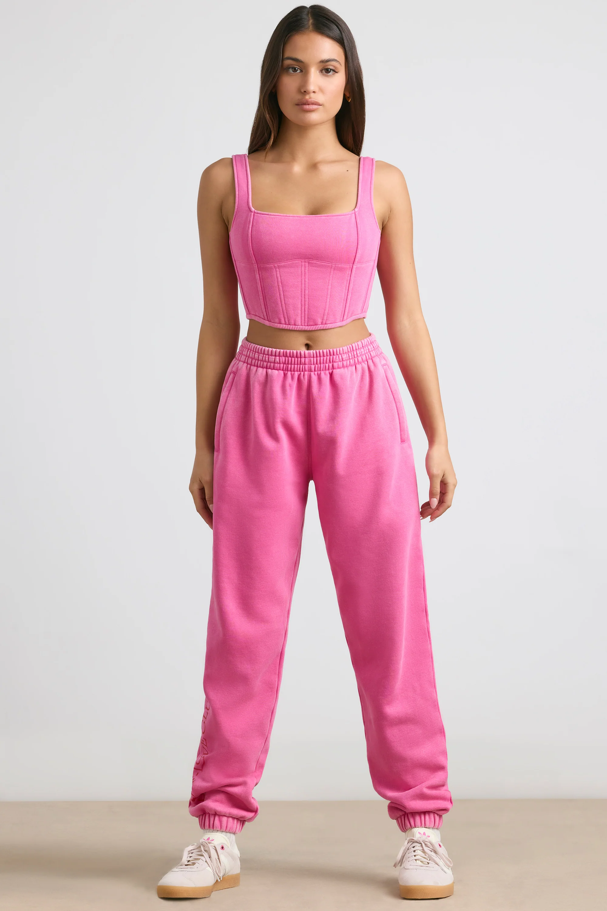 Brushed Jersey Oversized Joggers in Hot Pink - Image 6