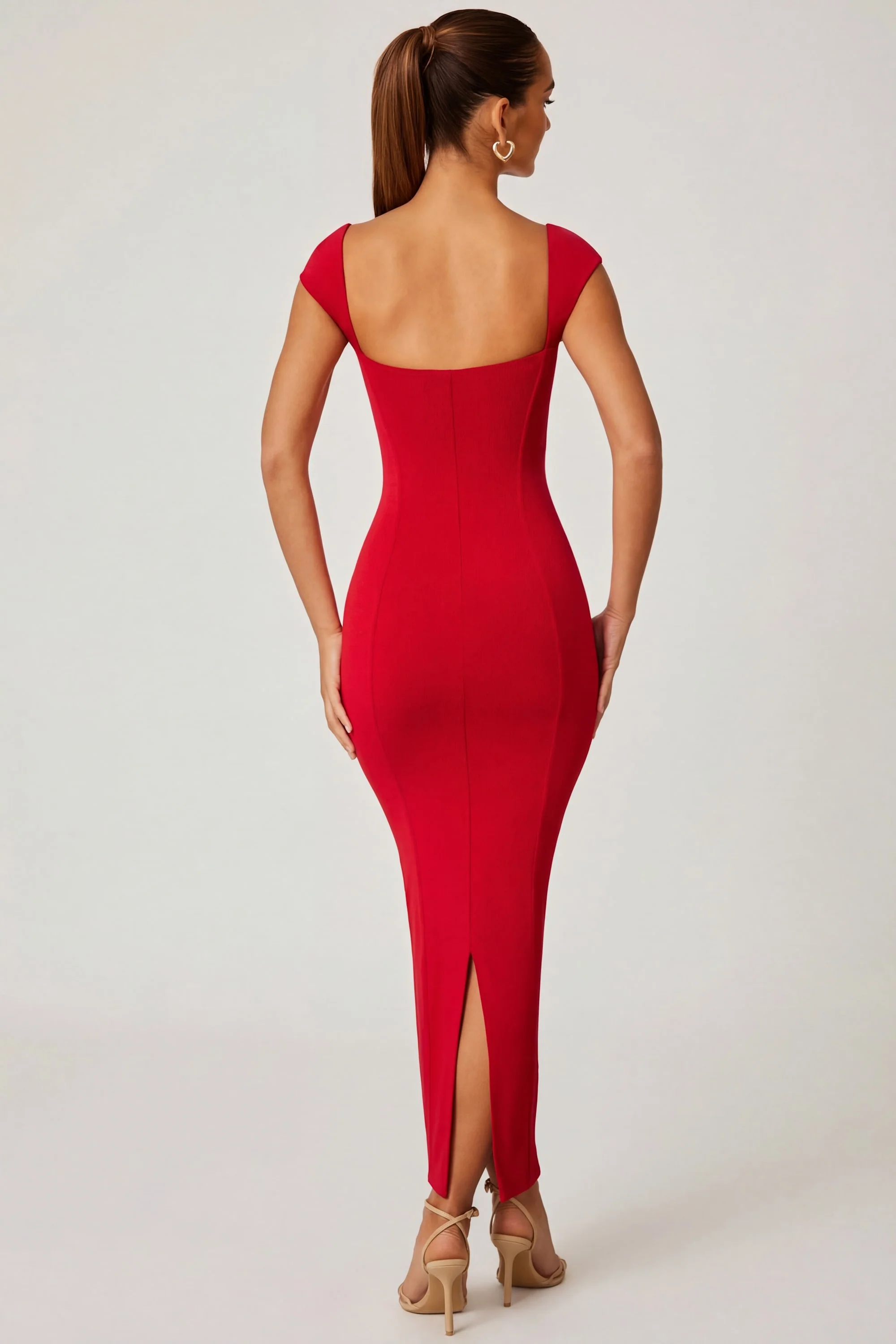 Sweetheart Neckline Maxi Dress in Red - Image 2