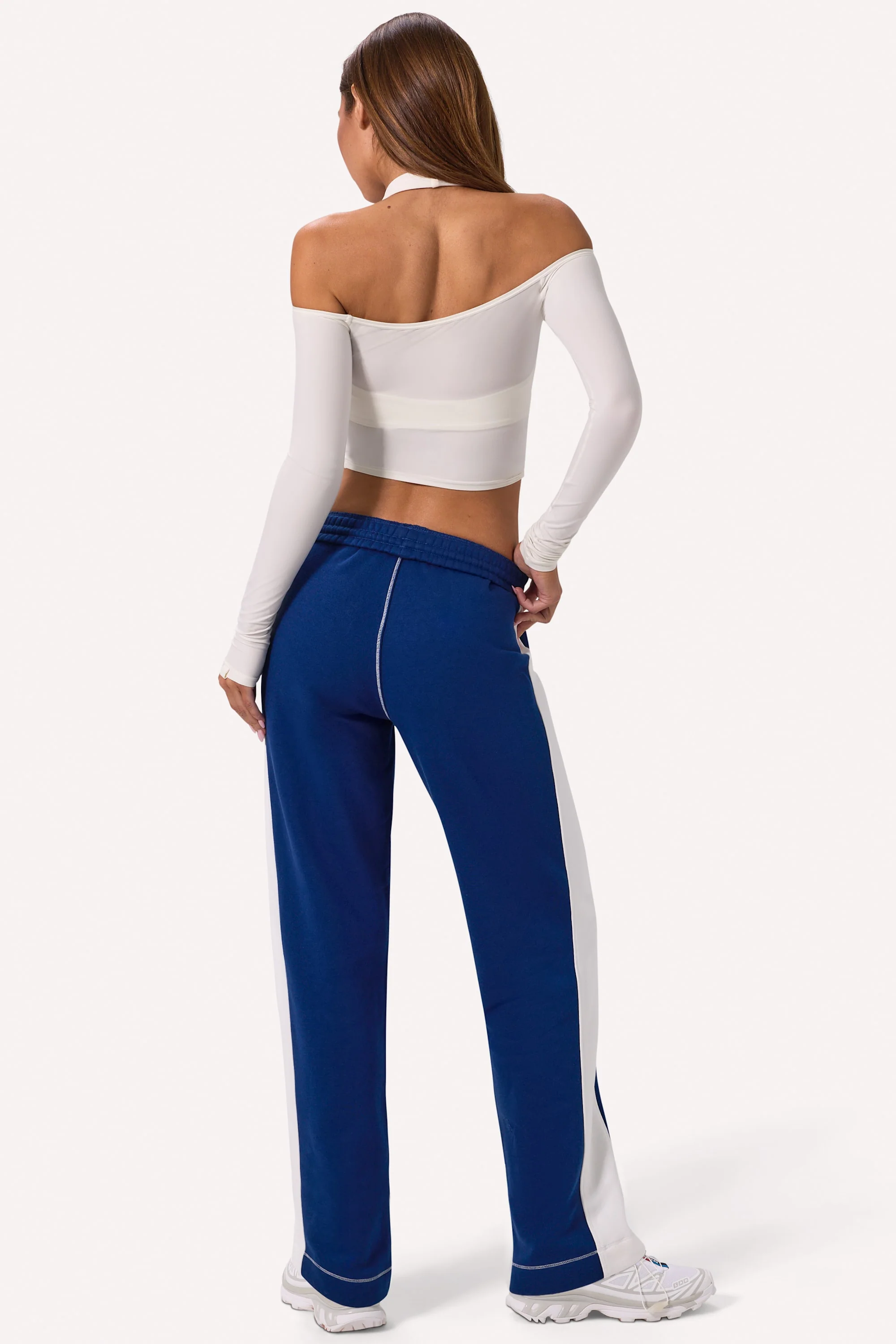 Wide Leg Sweatpants in Navy - Image 2