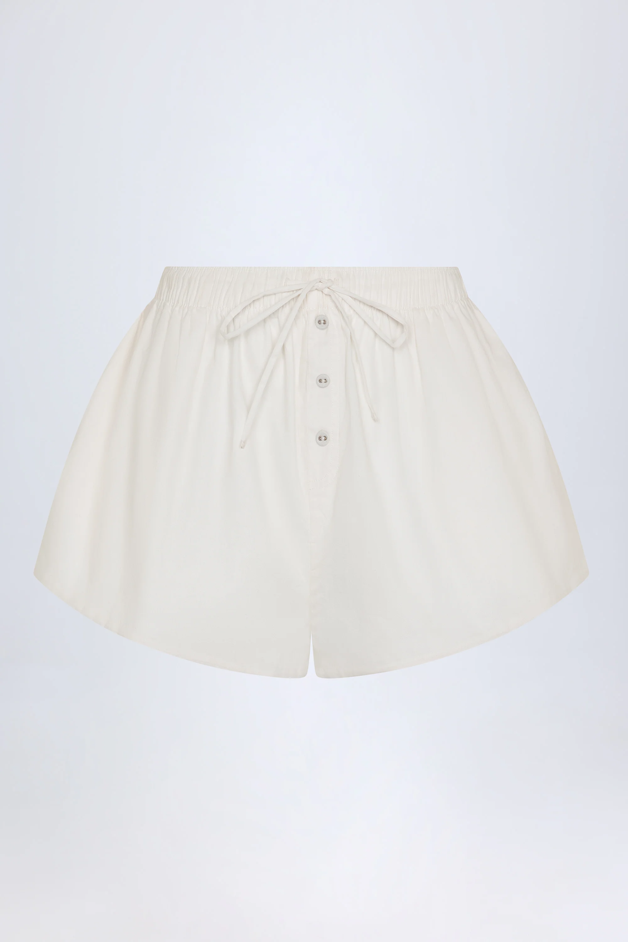 Tie-Front Cotton-Poplin Shorts in White - Image 3