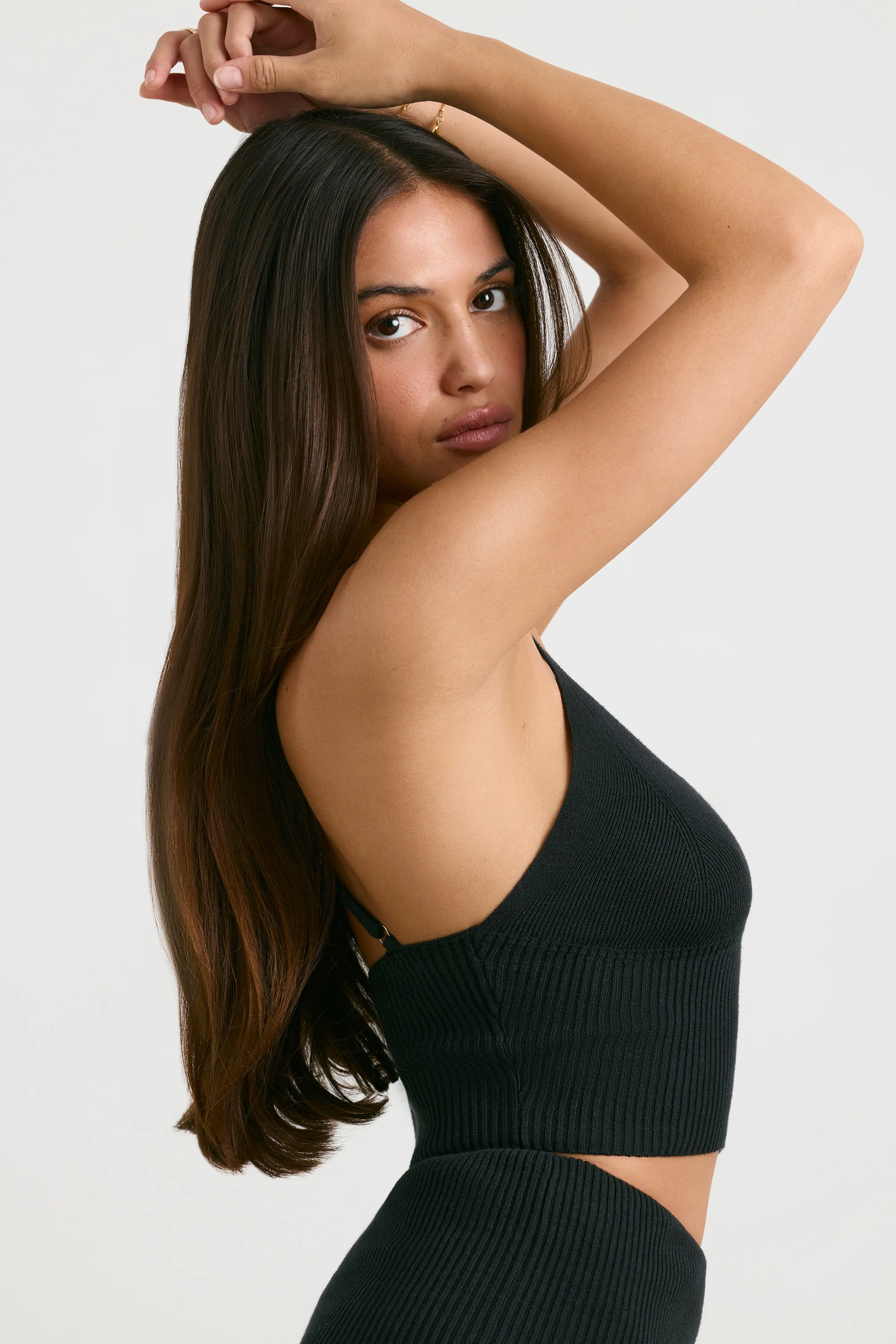Chunky Knit Tank Top in Black - Image 3