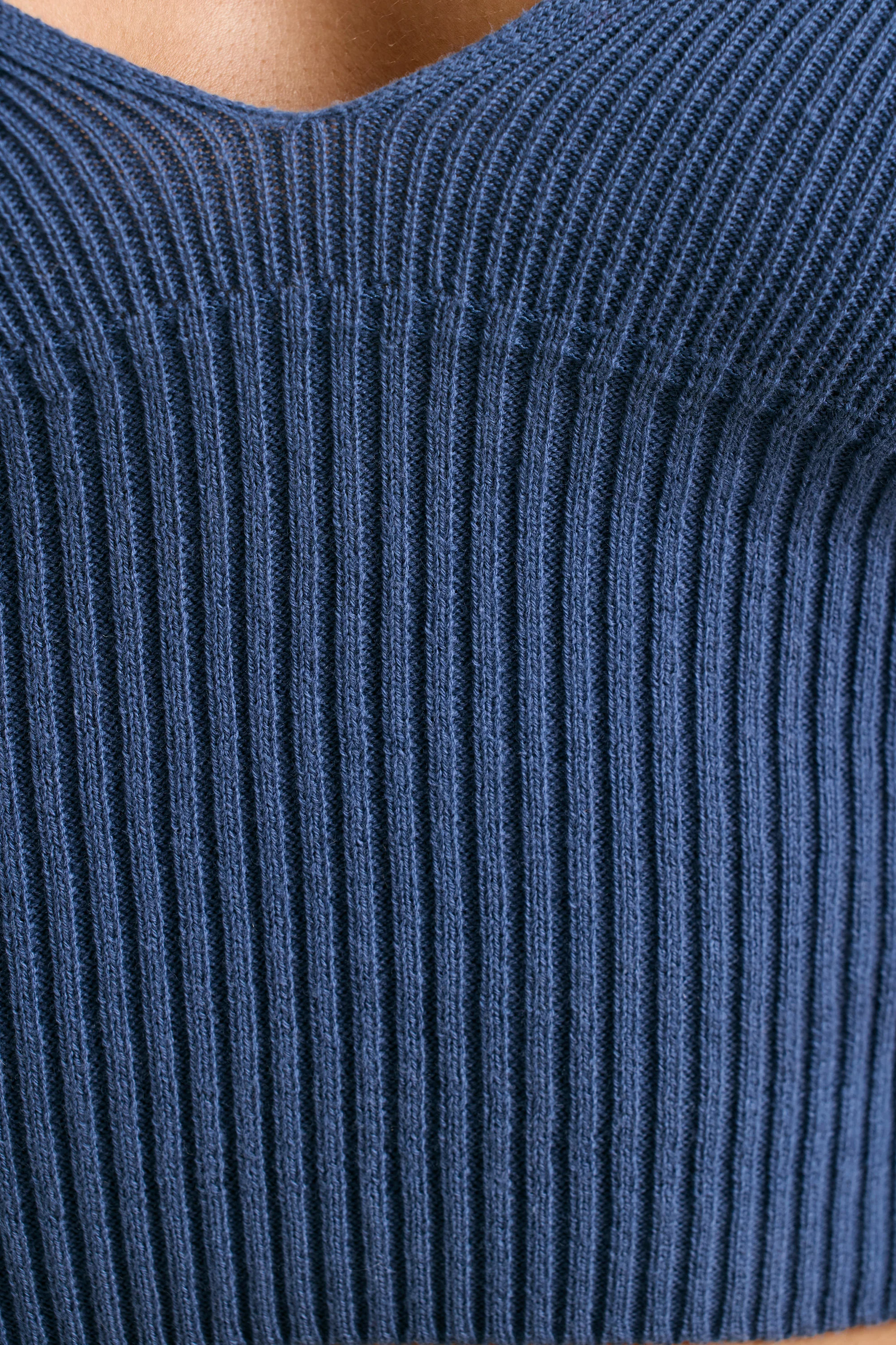 Chunky Knit Tank Top in Washed Navy - Image 5