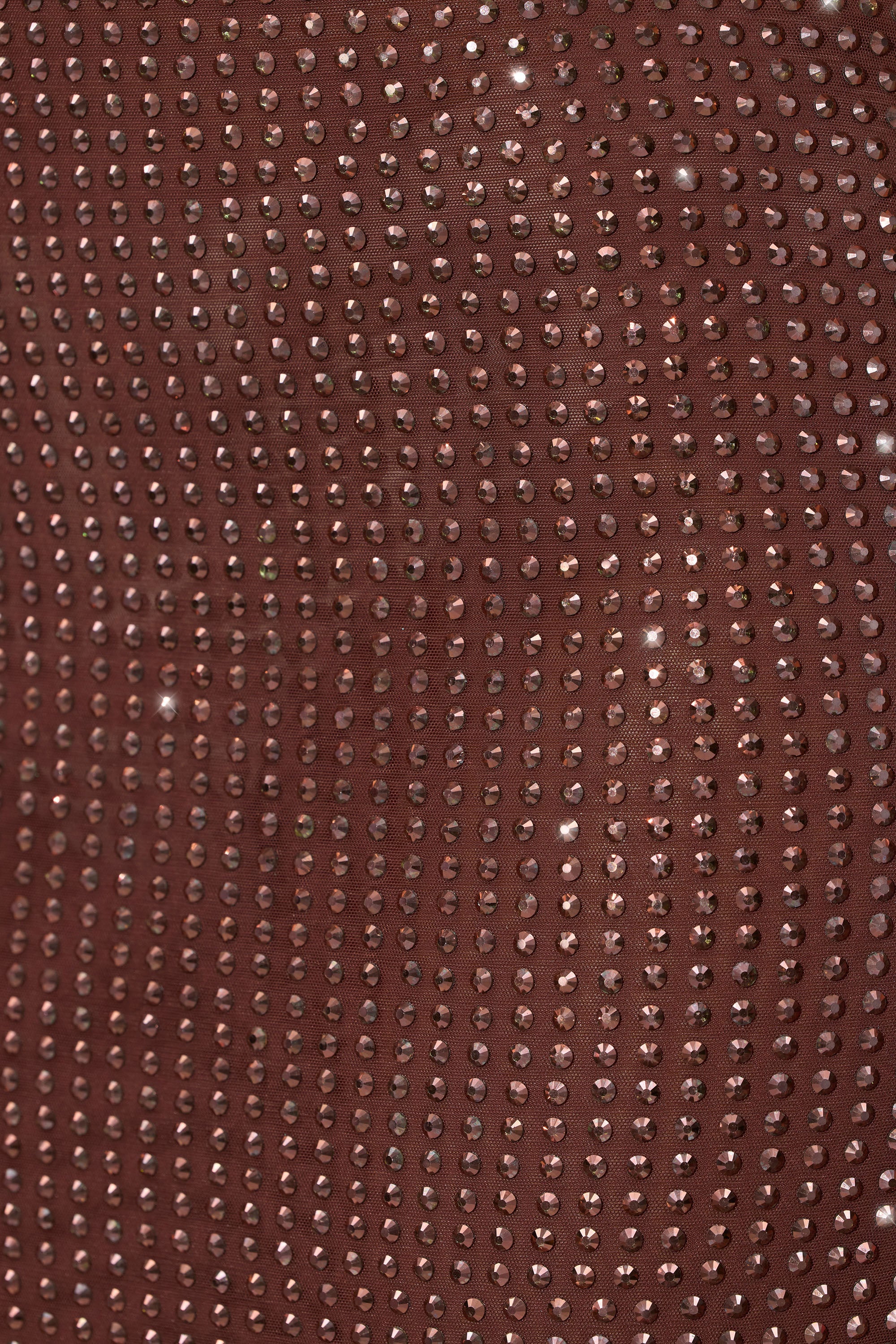 Embellished Mid Rise Maxi Skirt in Espresso - Image 4