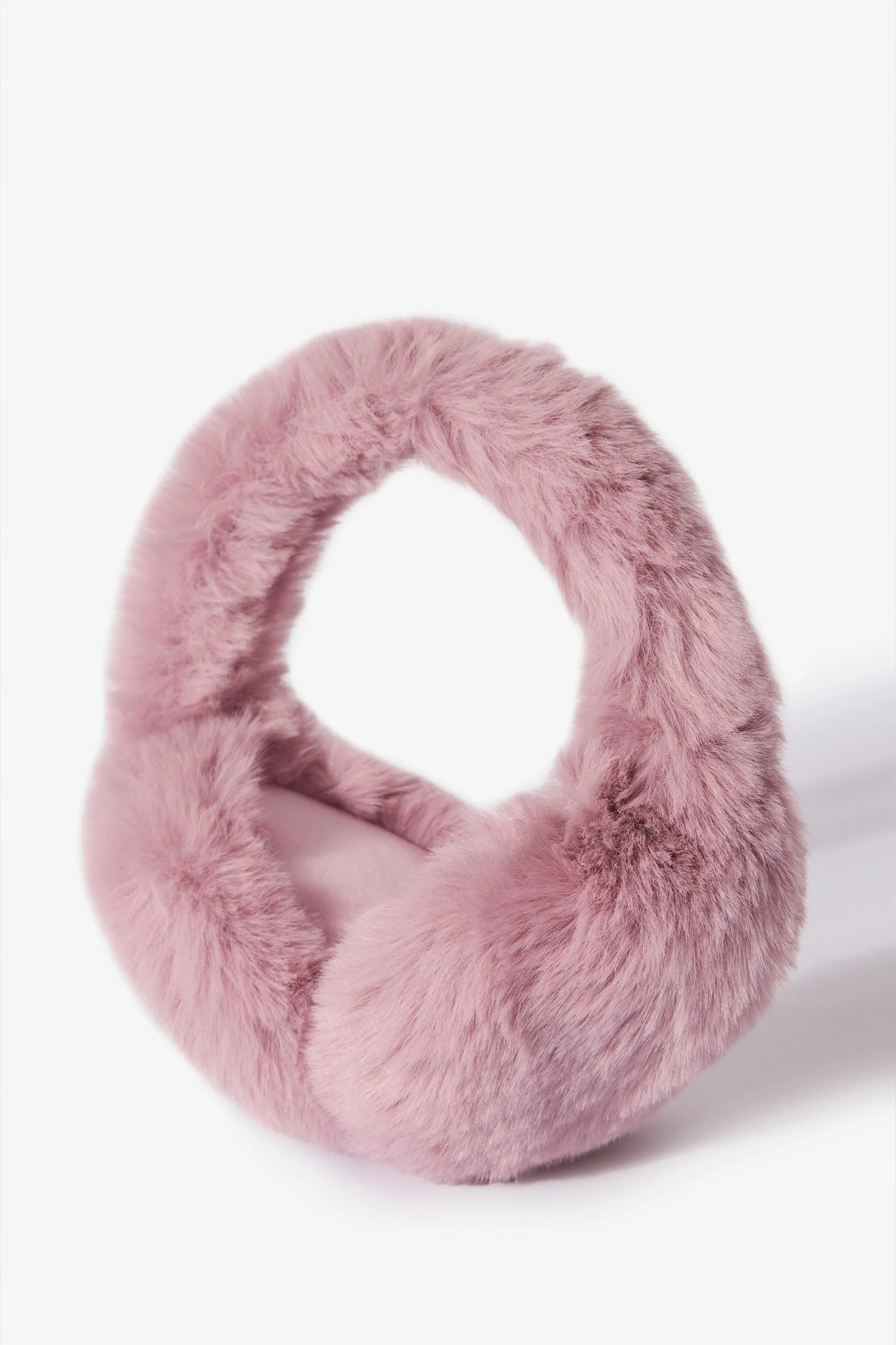 Faux-Fur Earmuffs in Powder Pink - Image 2