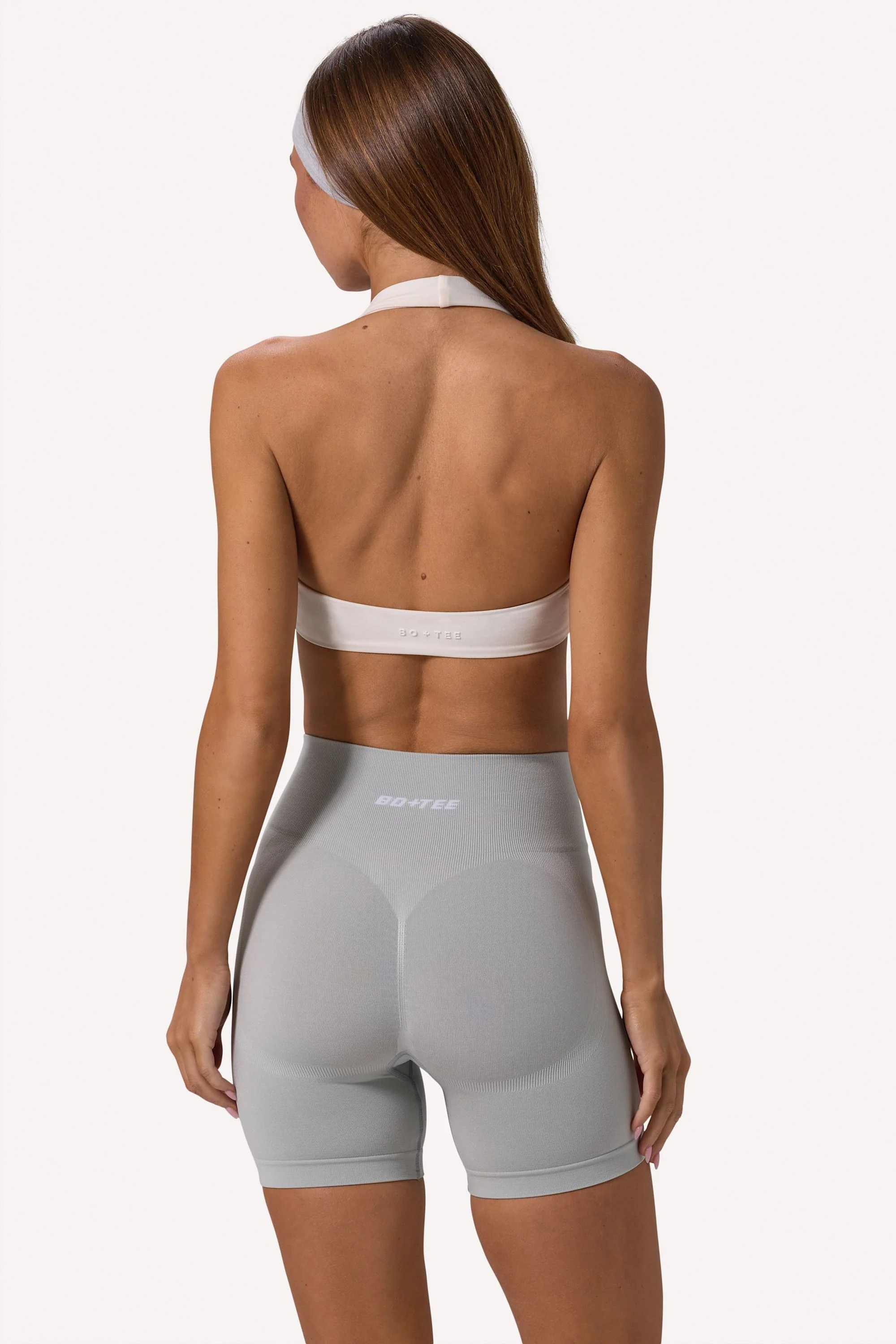 Define Luxe High-Waist Biker Shorts in Fog - Image 2