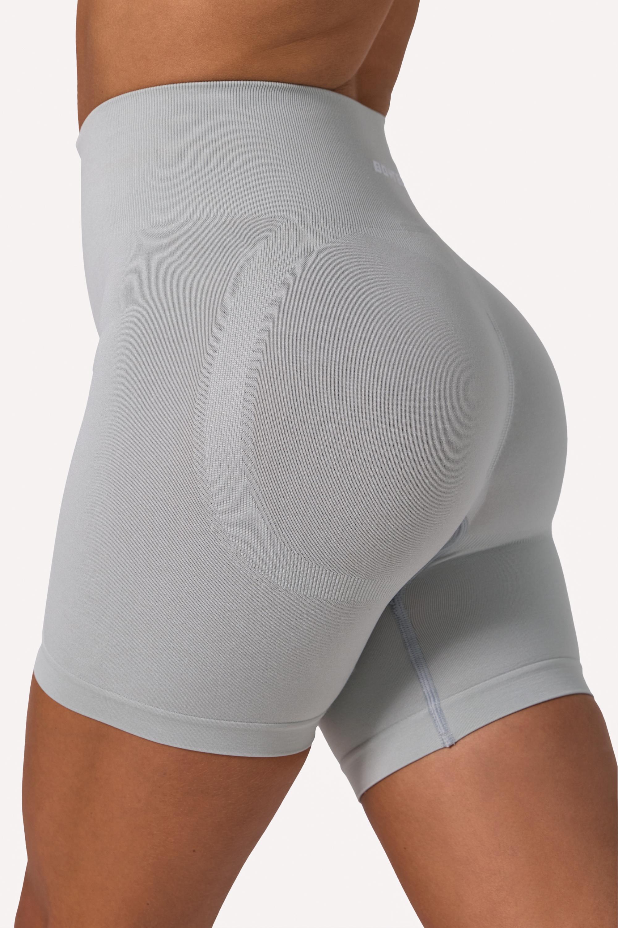Define Luxe High-Waist Biker Shorts in Fog - Image 4