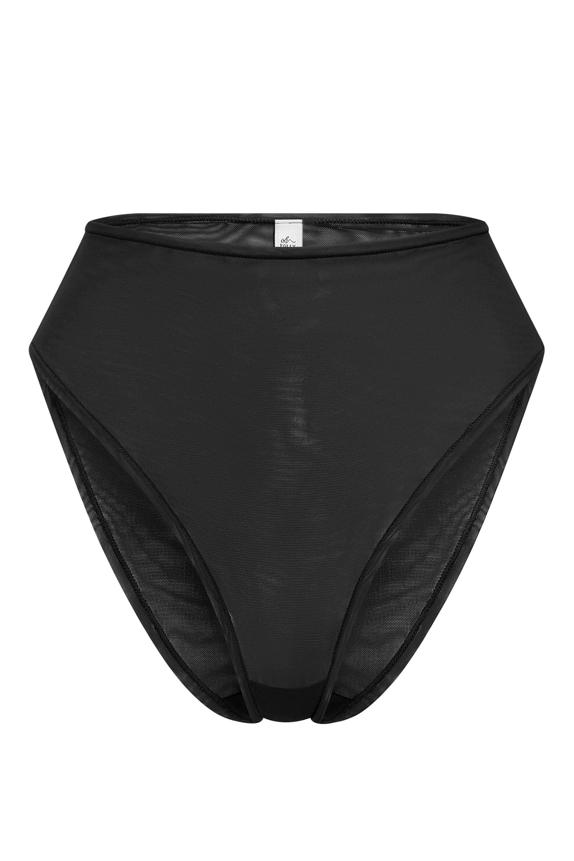 Soft Mesh High Waisted Knicker in Black - Image 2