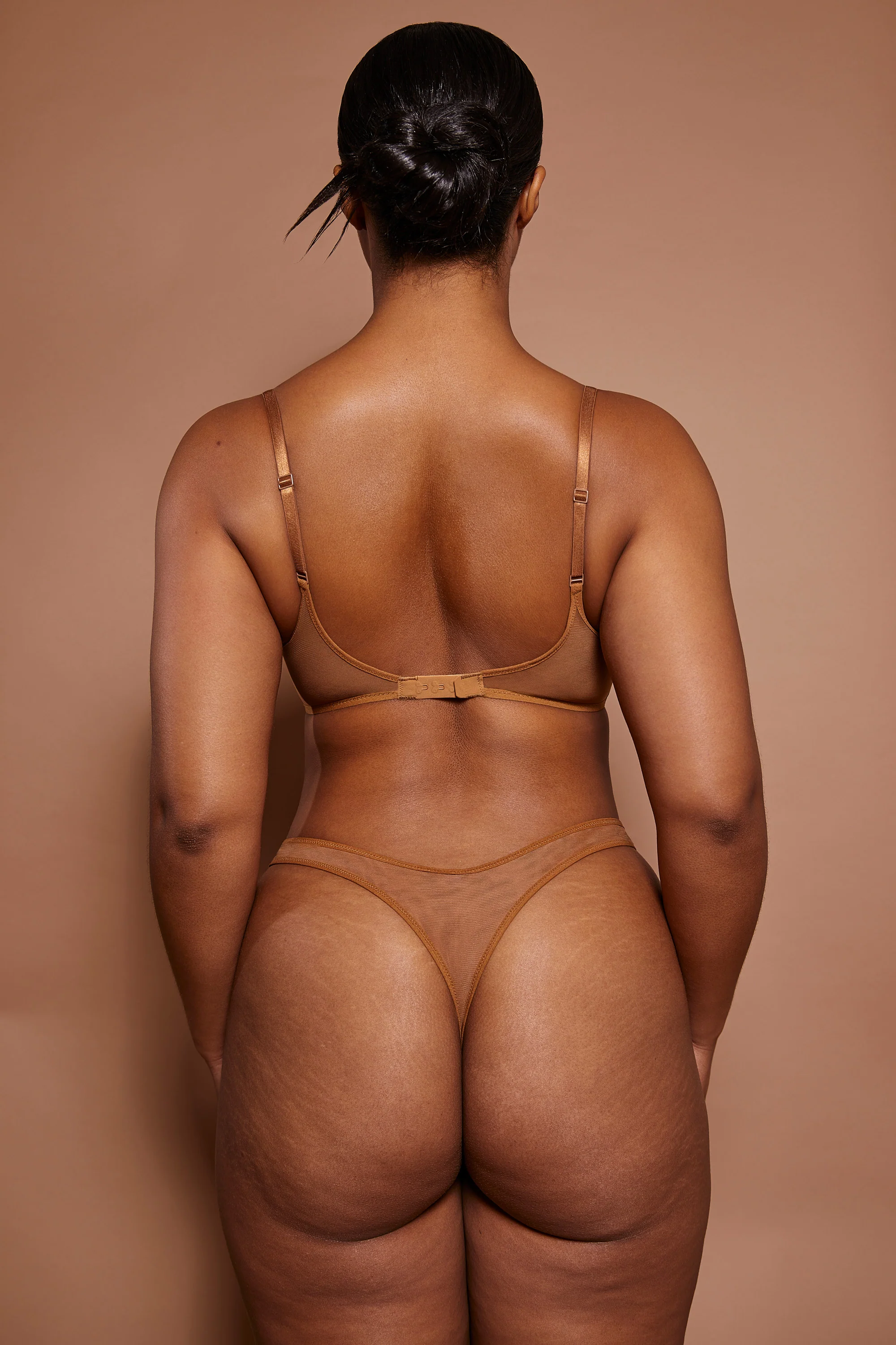 Soft Mesh Thong in Almond - Image 3