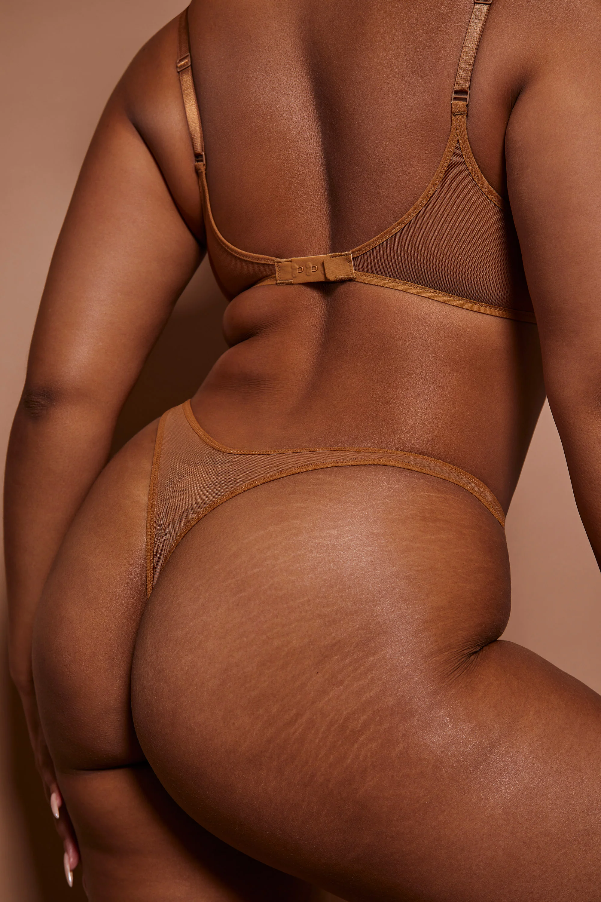 Soft Mesh Thong in Almond - Image 5