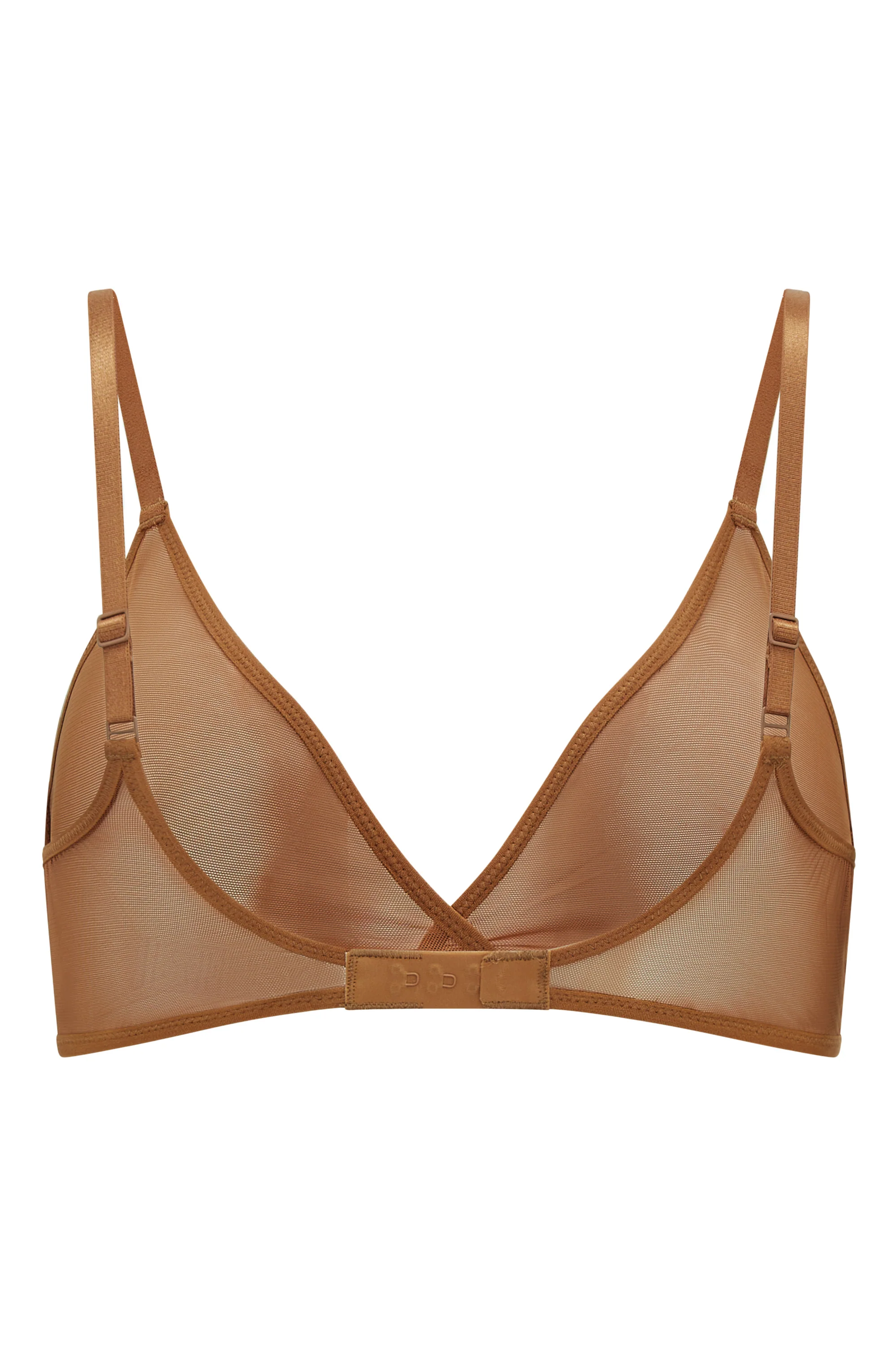 Soft Mesh Single Layer Triangle Bra in Almond - Image 6