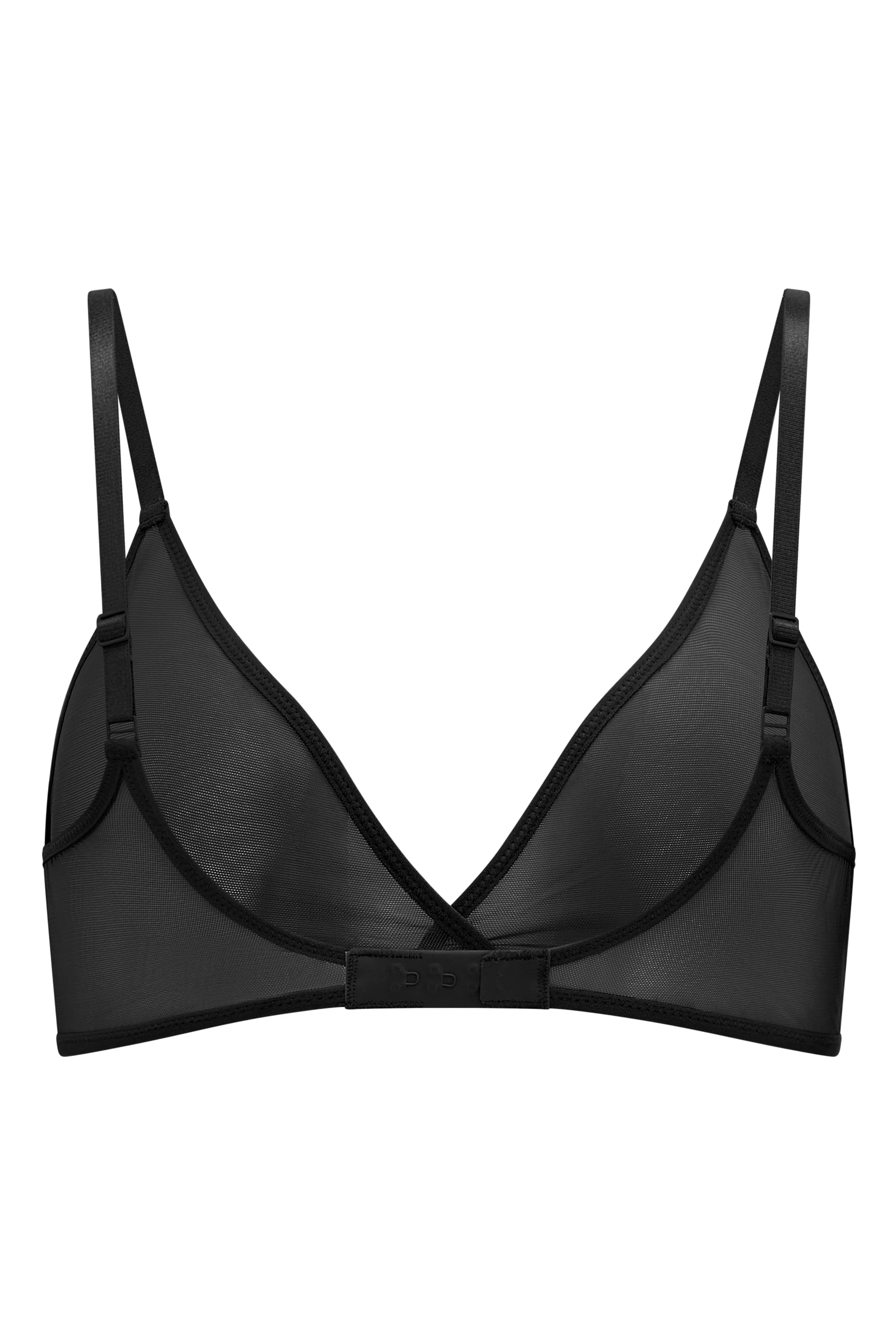 Soft Mesh Single Layer Triangle Bra in Black - Image 7
