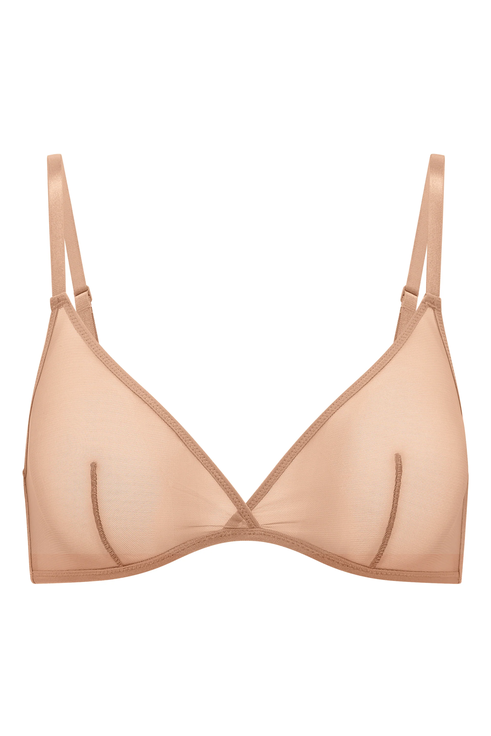 Soft Mesh Single Layer Triangle Bra in Warm Peach - Image 2