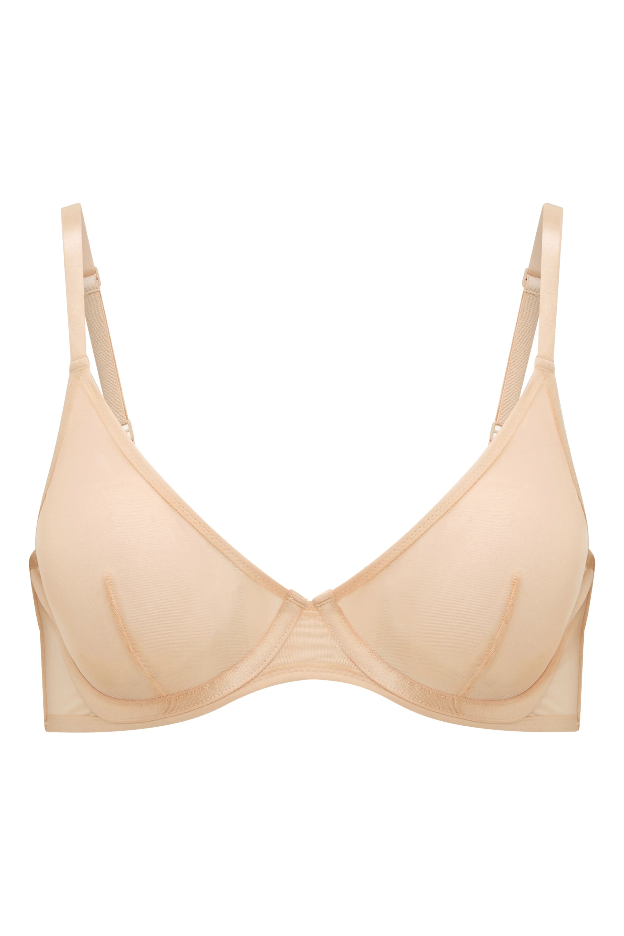 Soft Mesh Single Layer Underwired Bra in Beige - Image 2
