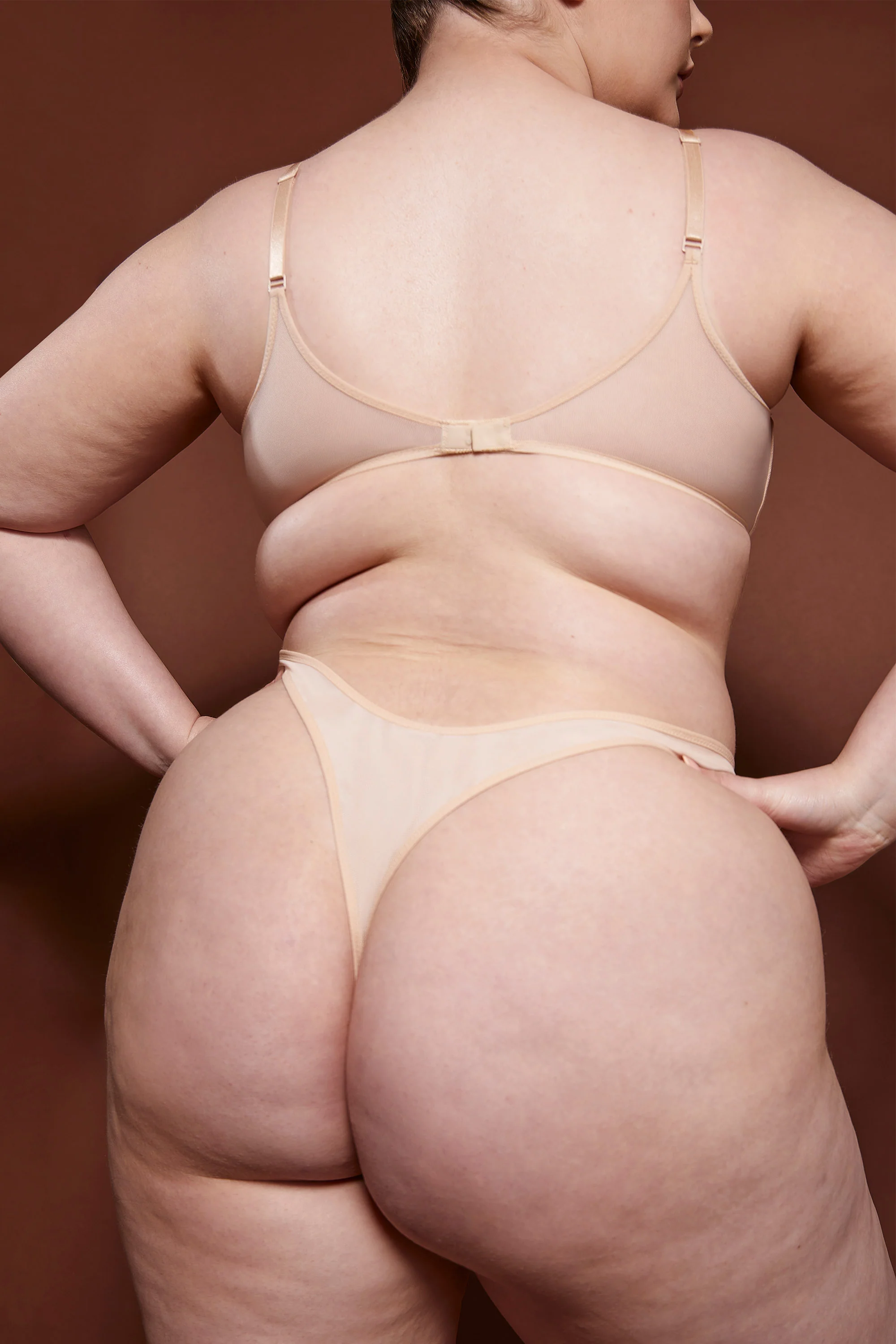 Soft Mesh Single Layer Underwired Bra in Beige - Image 6