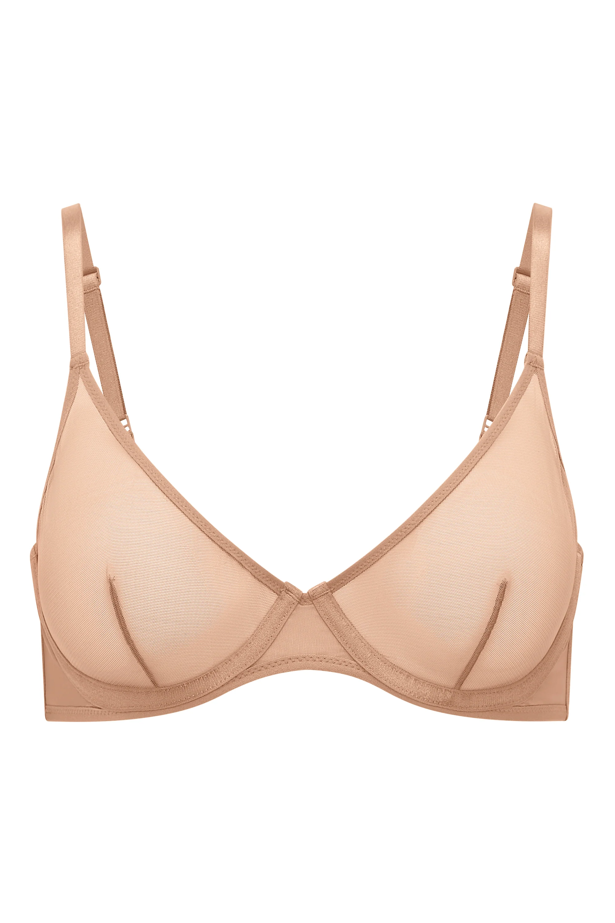 Soft Mesh Single Layer Underwired Bra in Warm Peach - Image 2