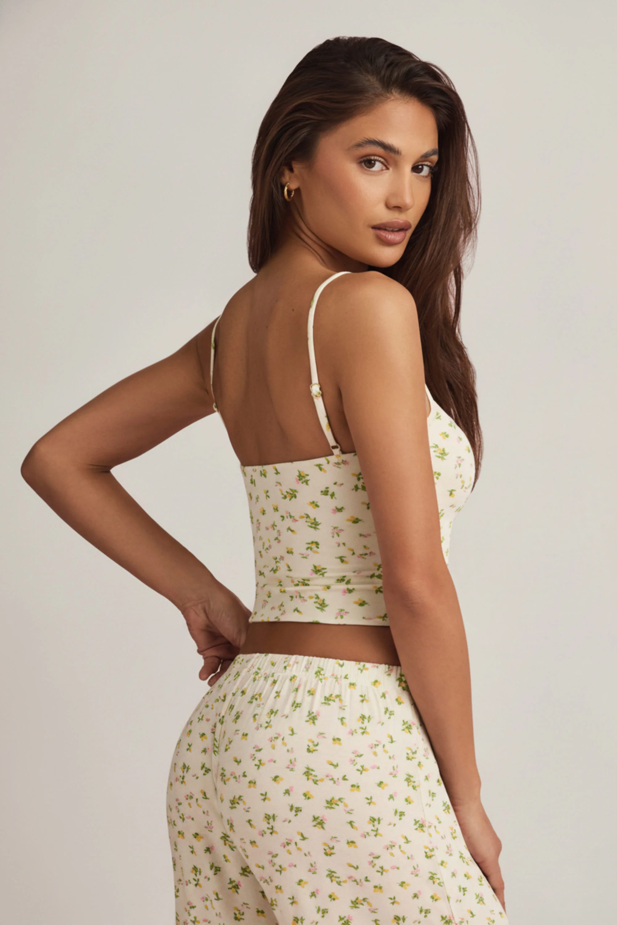Modal Camisole Pyjama Top in Lemon Print - Image 2