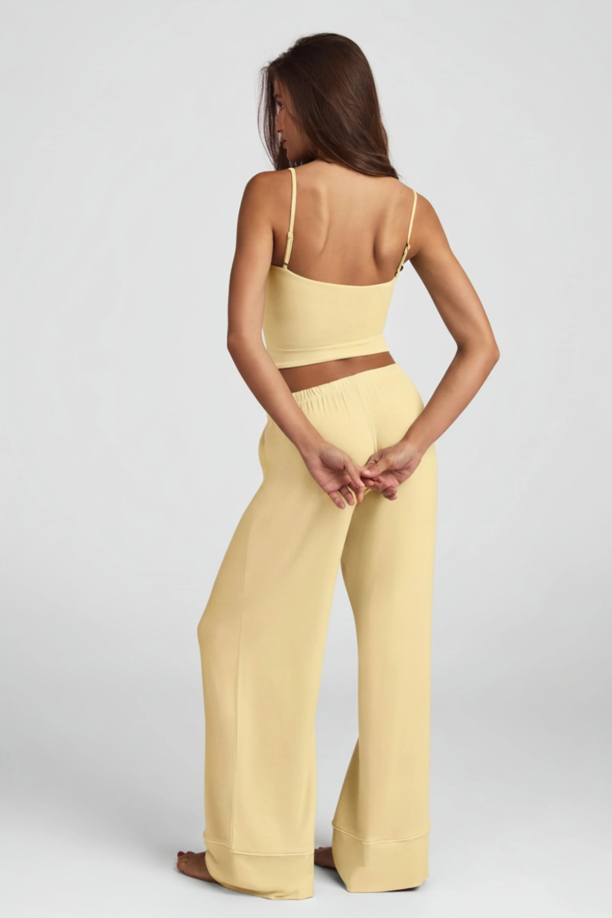 Modal Mid-Rise Pyjama Trousers in Pastel Yellow - Image 3