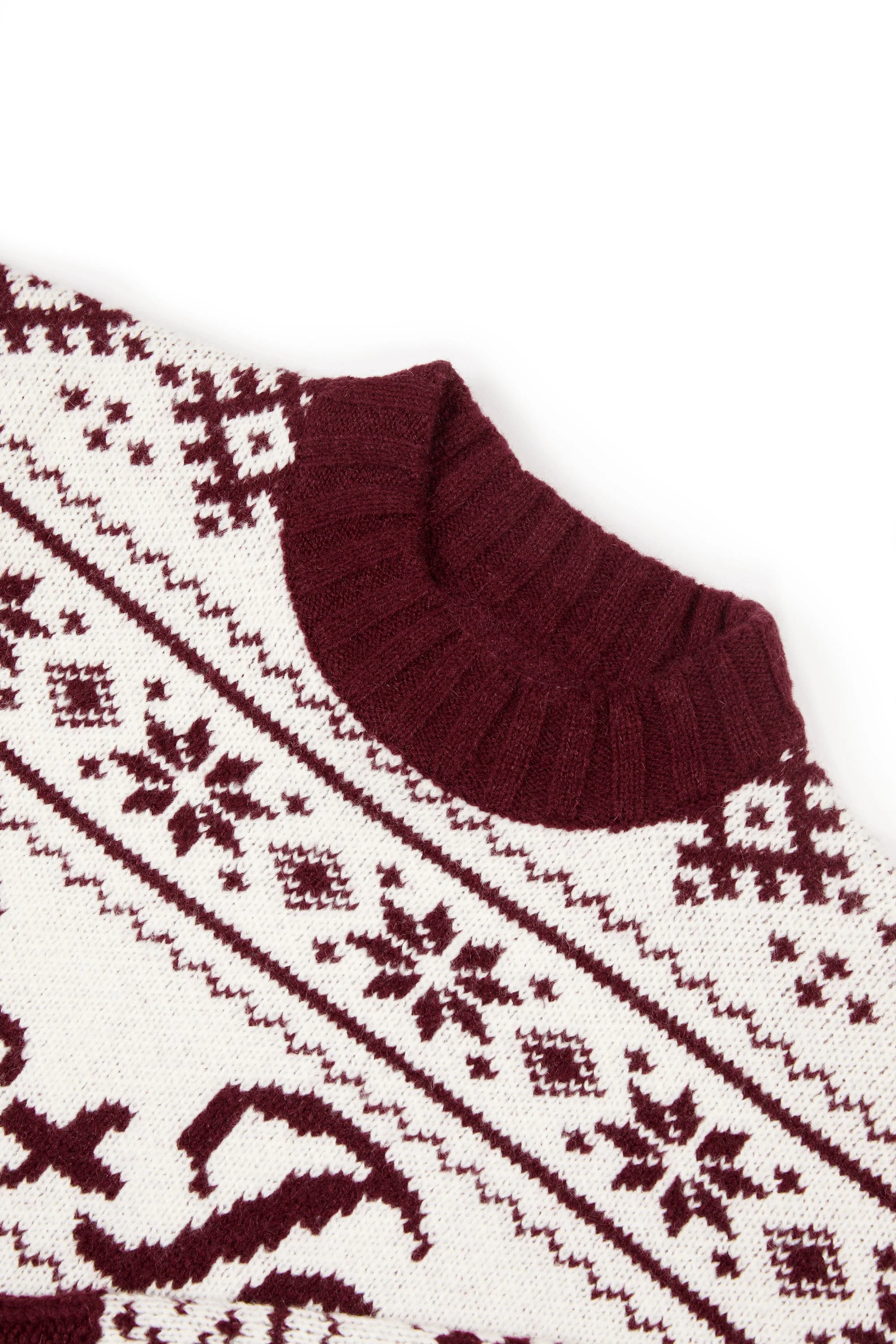 Jacquard-Knit Oversized Jumper in Crimson Red - Image 5