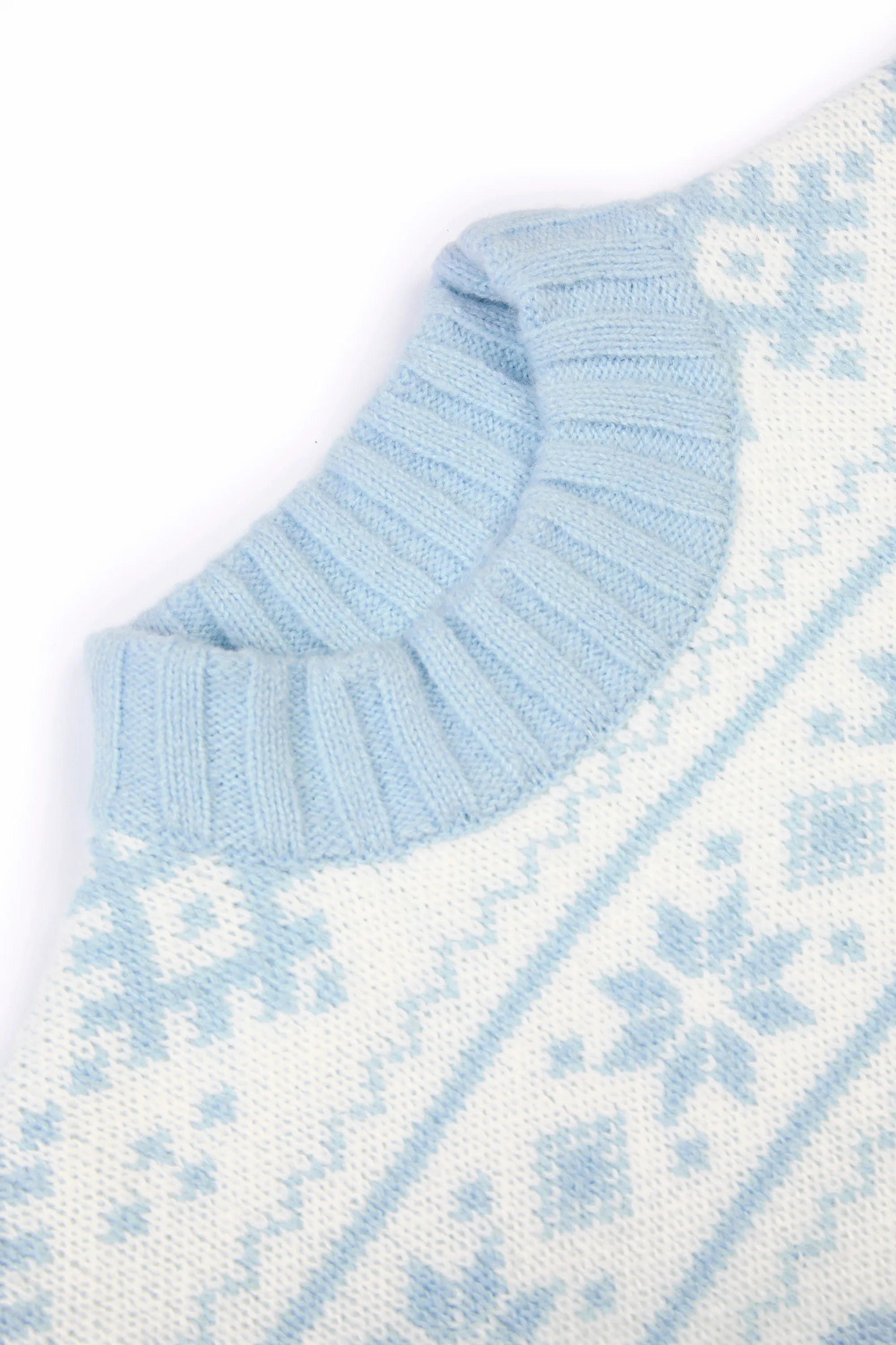 Jacquard-Knit Oversized Jumper in Powder Blue - Image 7