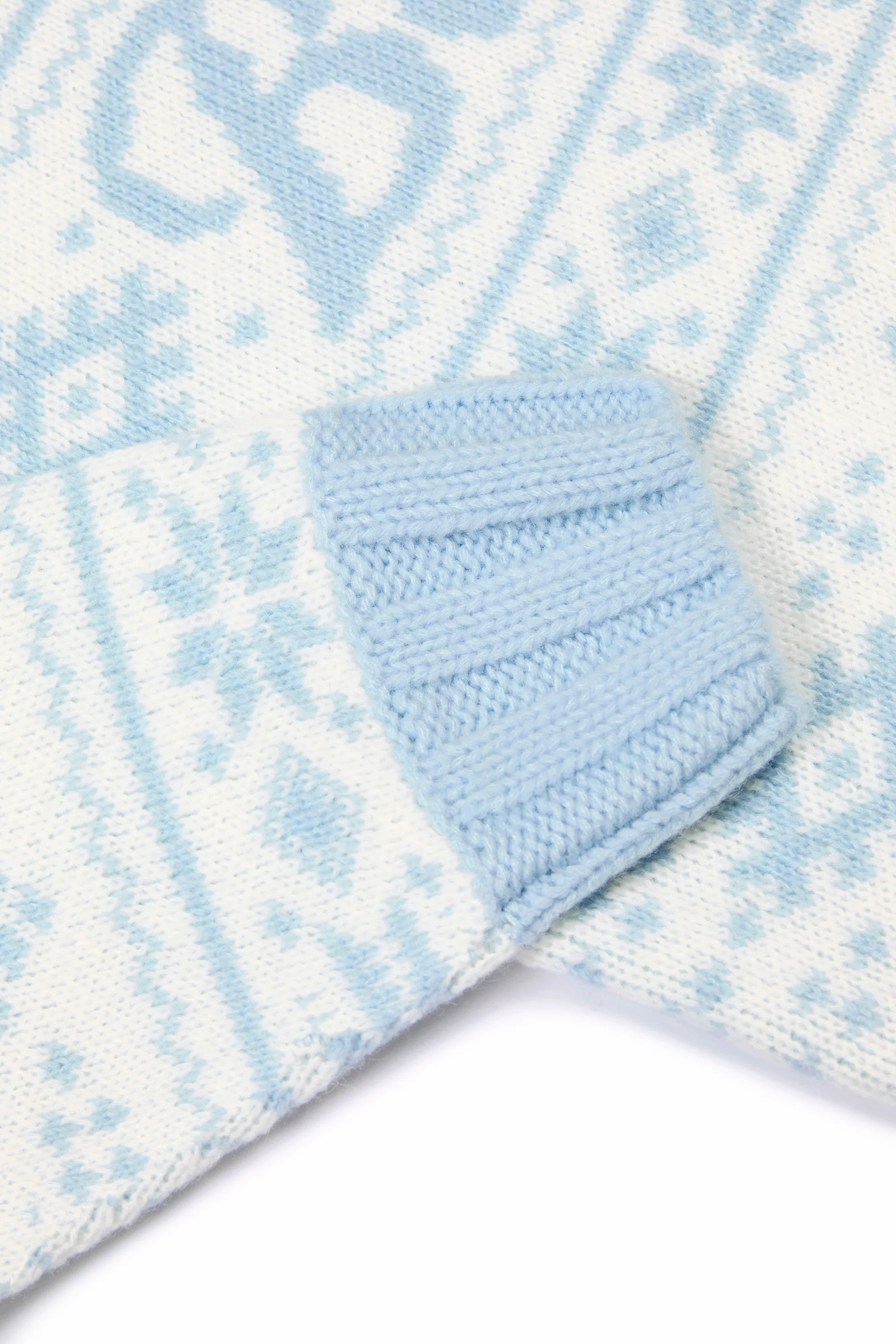 Jacquard-Knit Oversized Jumper in Powder Blue - Image 8