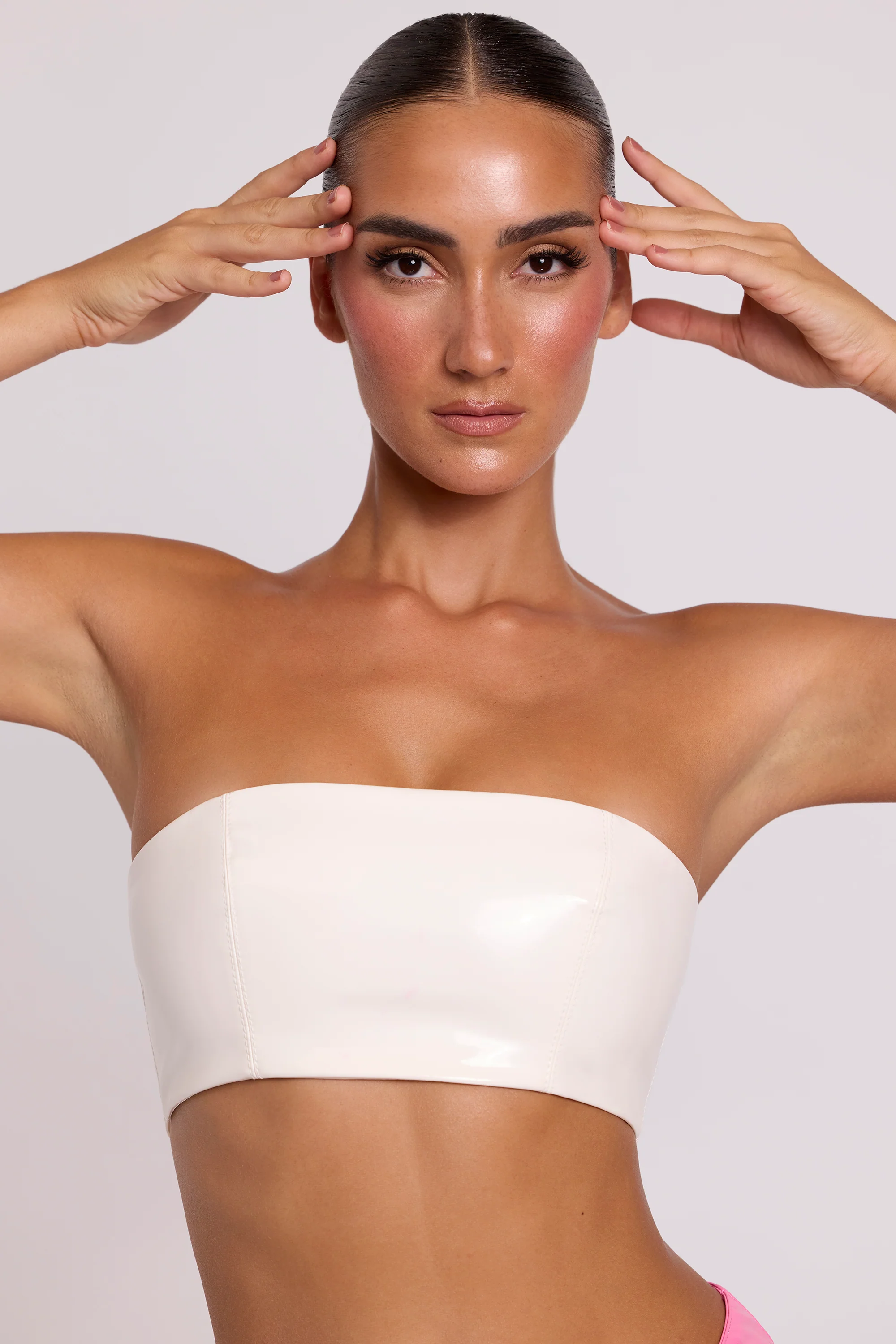 Vinyl Bandeau Bralette in White