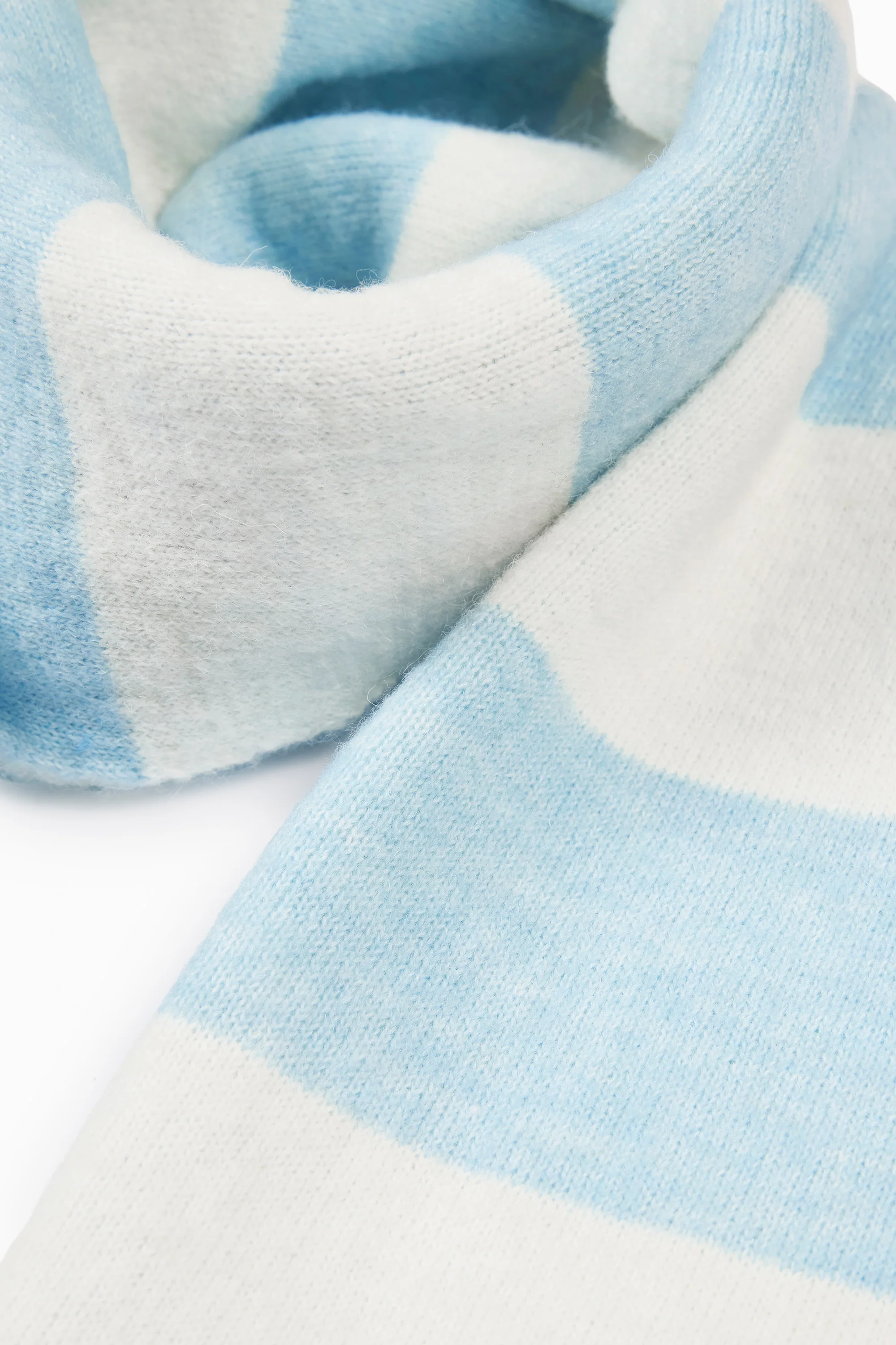 Knit Striped Scarf in Powder Blue - Image 2