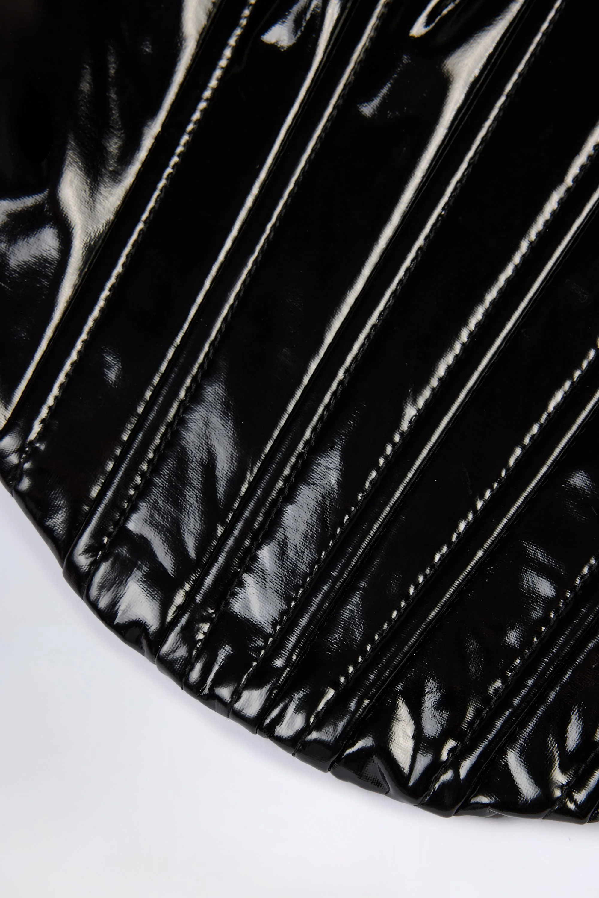 Vinyl Lace-Up Corset Top in Black - Image 8