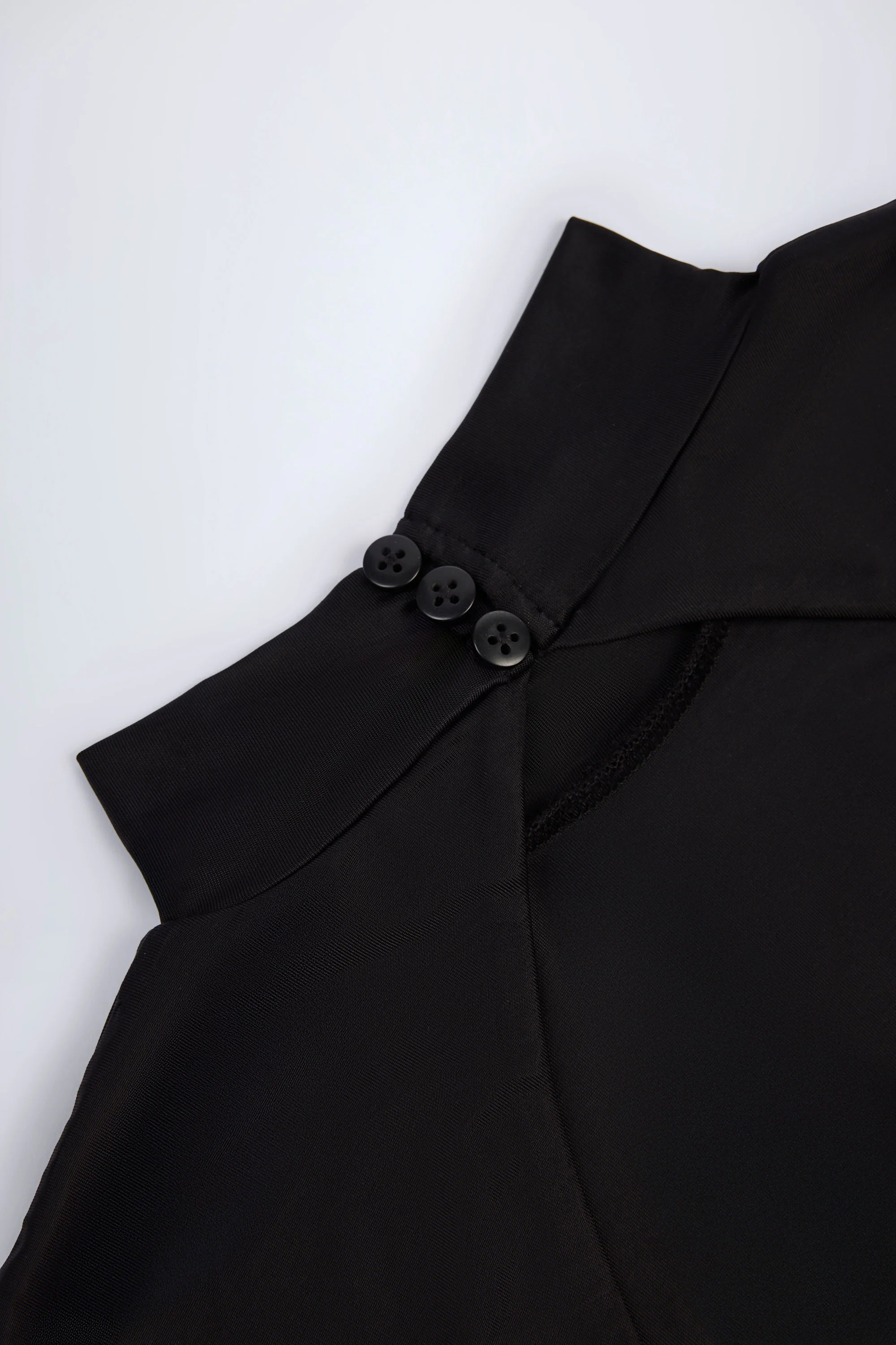 Slinky Jersey Backless Mini Dress in Black - Image 7